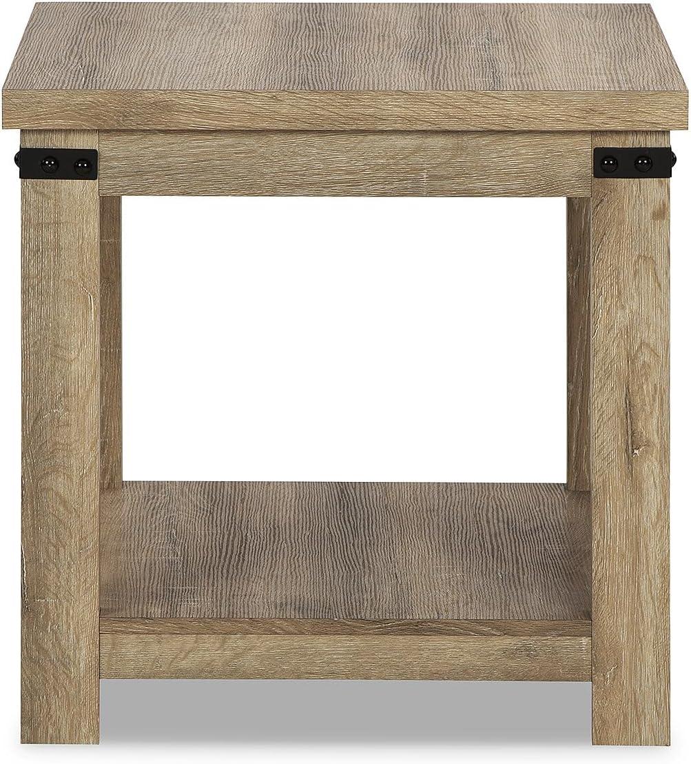 imageSignature Design by Ashley Hollum Rustic End Table with Shelf Dark BrownLight Brown