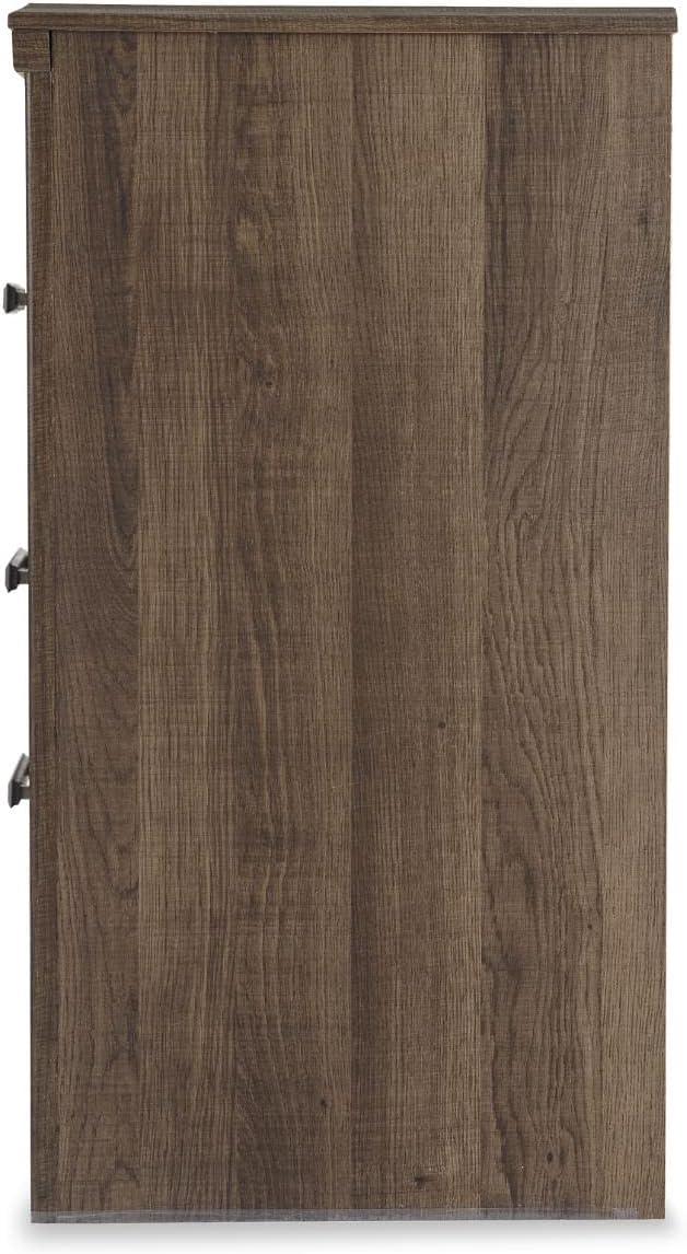 imageSignature Design by Ashley Juararo Rustic 2 Drawer Nightstand 2921quot Tall Dark BrownMedium Brown