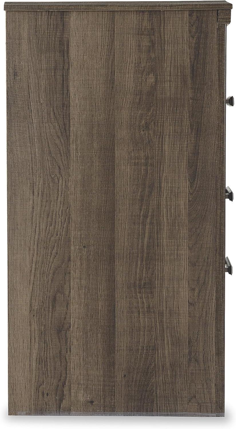 imageSignature Design by Ashley Juararo Rustic 2 Drawer Nightstand 2921quot Tall Dark BrownMedium Brown