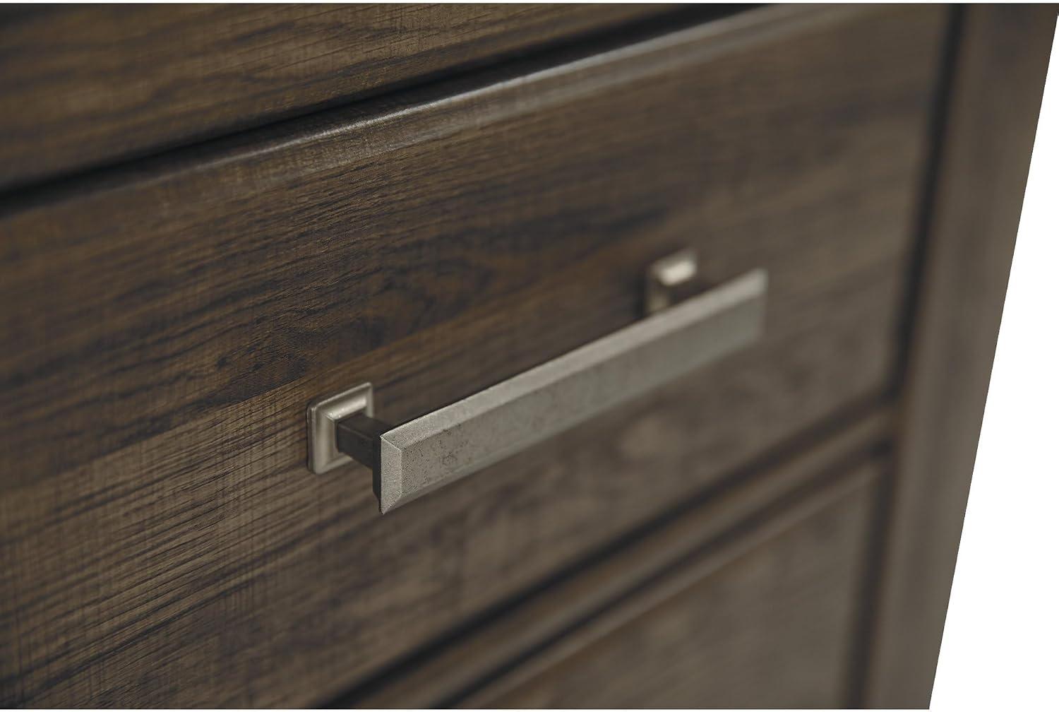 imageSignature Design by Ashley Juararo Rustic 2 Drawer Nightstand 2921quot Tall Dark BrownMedium Brown