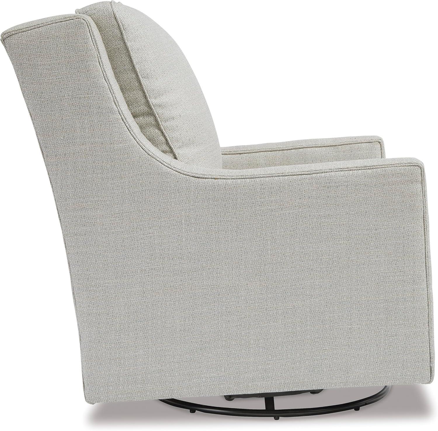 imageSignature Design by Ashley Kambria Striped Upholstered Swivel Accent Glider Chair Ivory ampamp BlackWhite