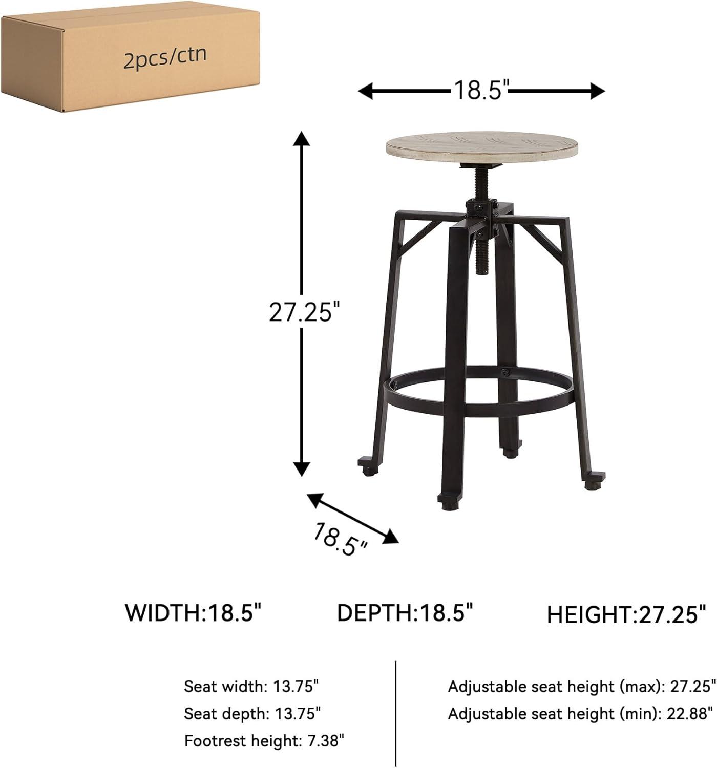 imageSignature Design by Ashley Karisslyn Urban Industrial Counter Height Barstool 2 Count Whitewash ampamp BlackBeige