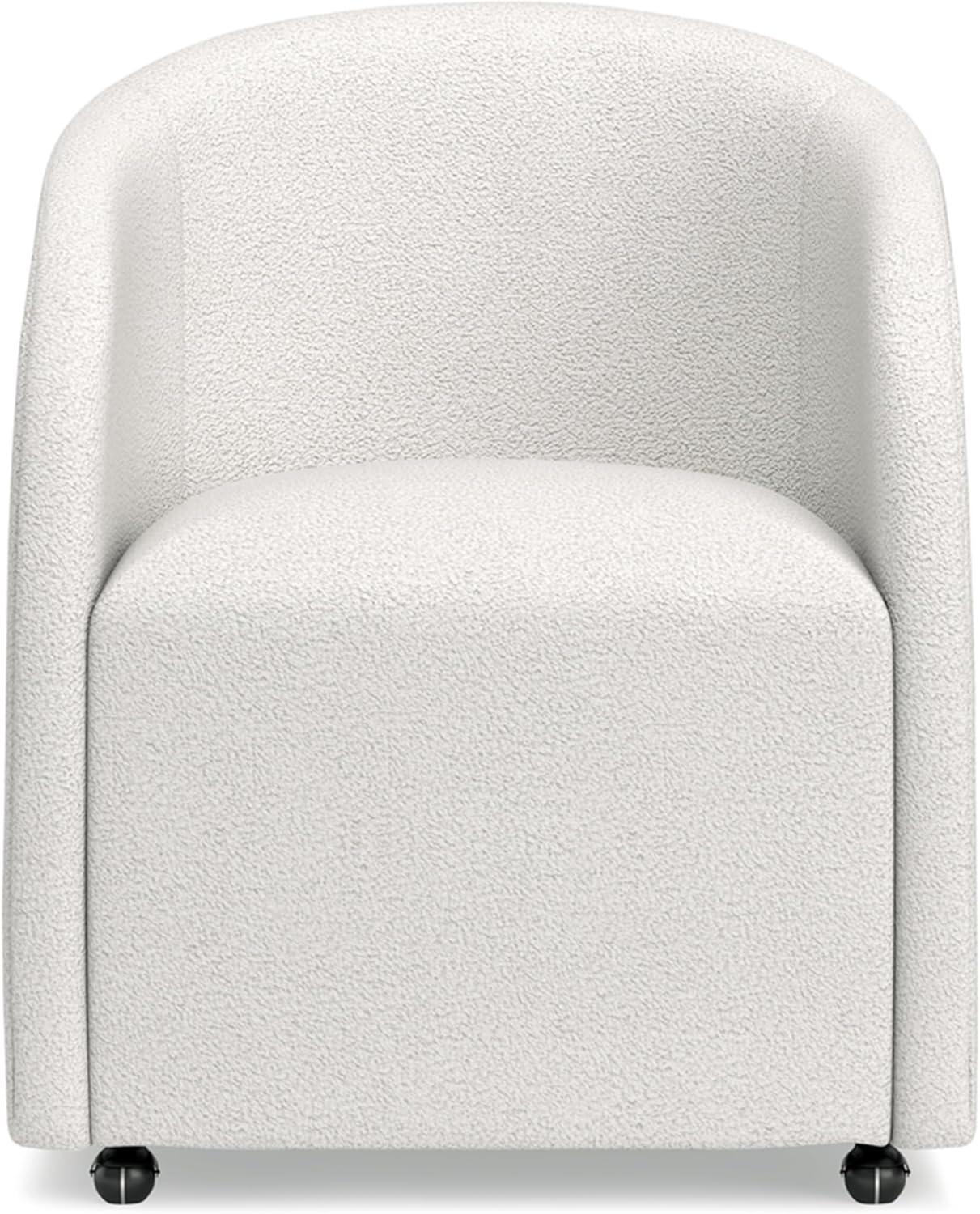 imageSignature Design by Ashley Korestone Contemporary Upholstered Home Office Desk Chair with Casters White