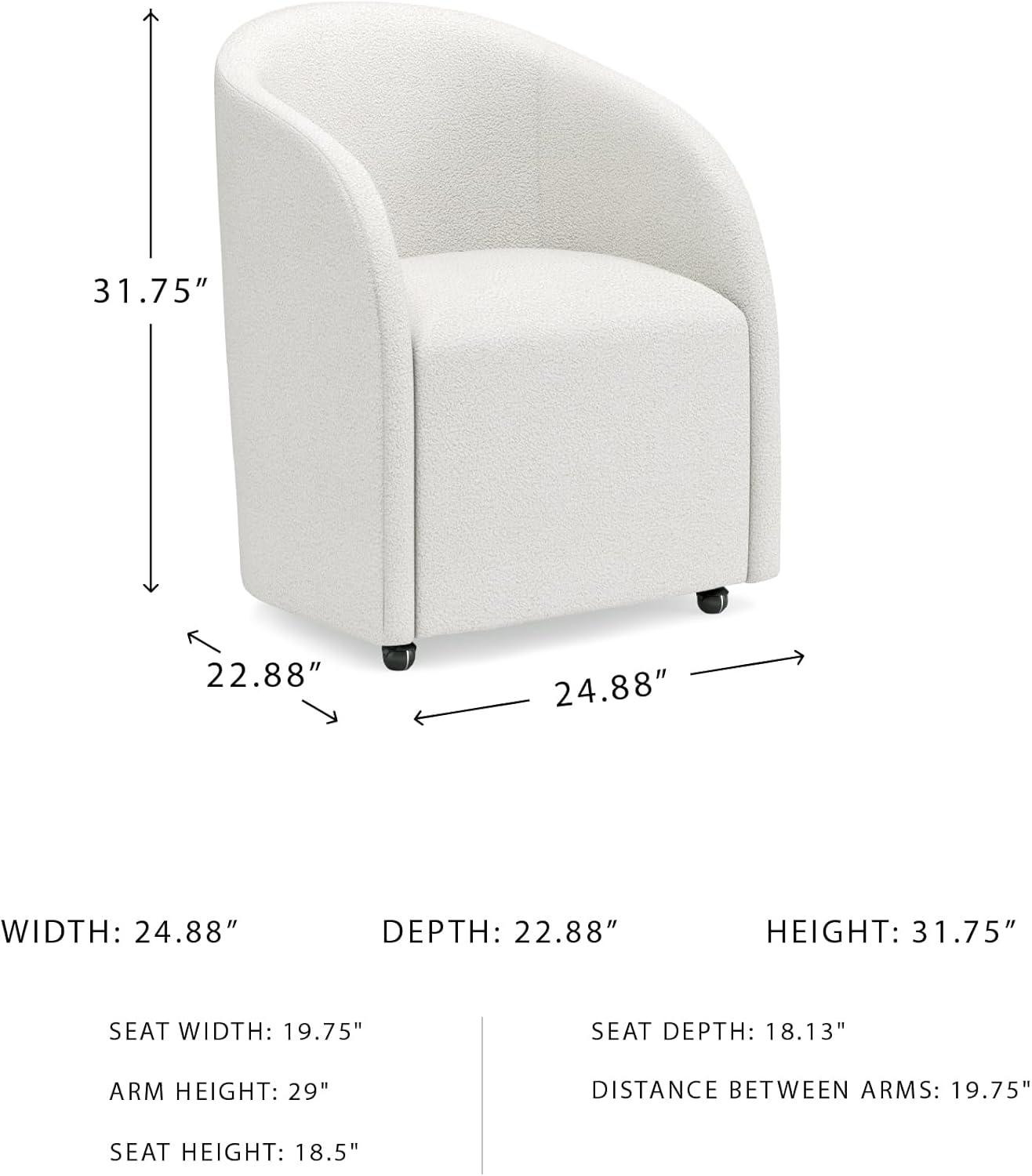 imageSignature Design by Ashley Korestone Contemporary Upholstered Home Office Desk Chair with Casters White
