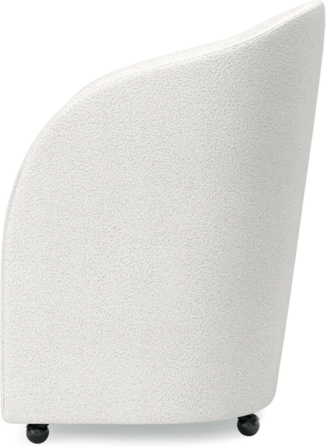 imageSignature Design by Ashley Korestone Contemporary Upholstered Home Office Desk Chair with Casters White