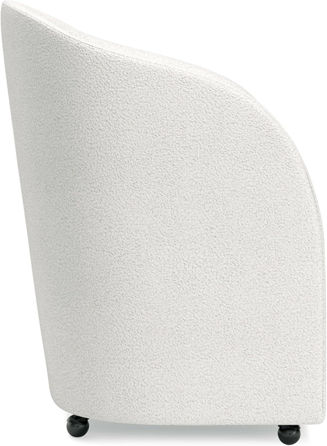 imageSignature Design by Ashley Korestone Contemporary Upholstered Home Office Desk Chair with Casters White