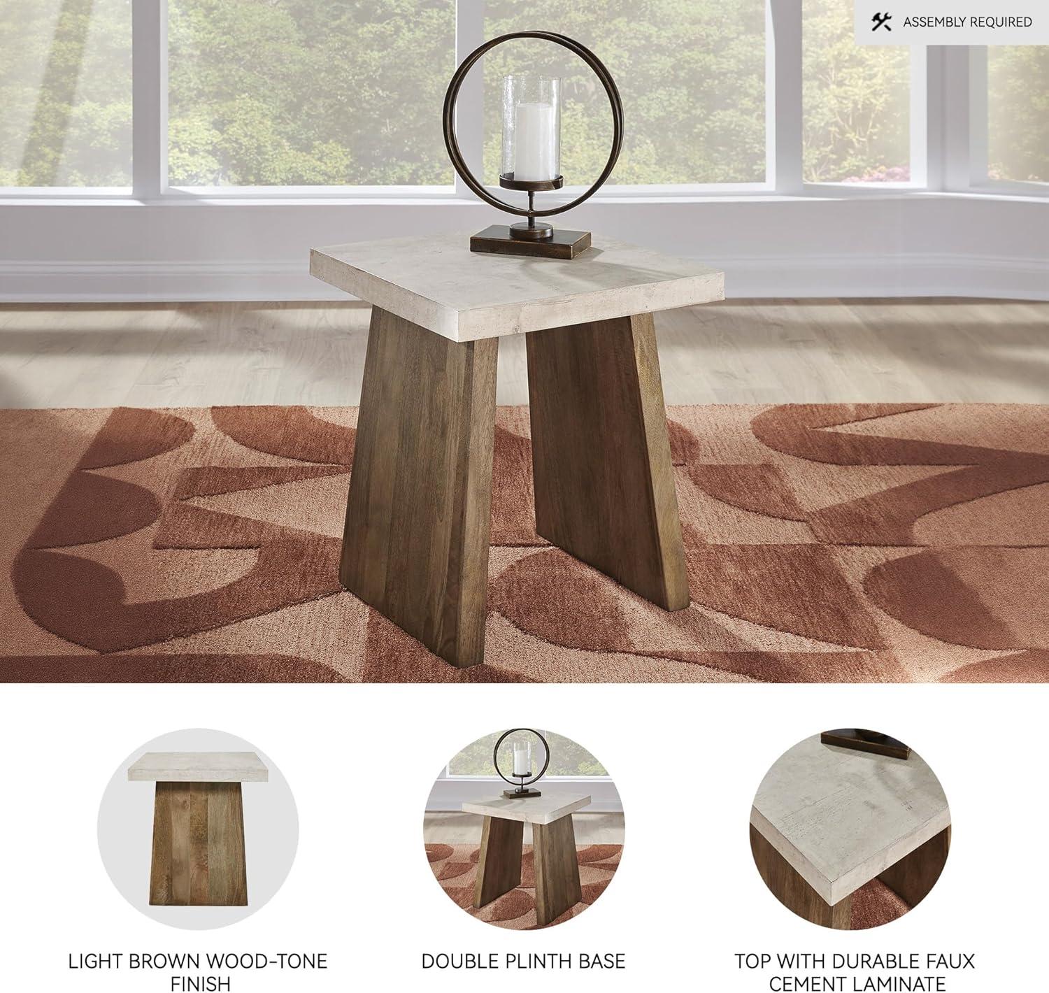 imageSignature Design by Ashley Kristiland Classic Cocktail Table with 1 Lower Shelf Light BrownTwo Toned