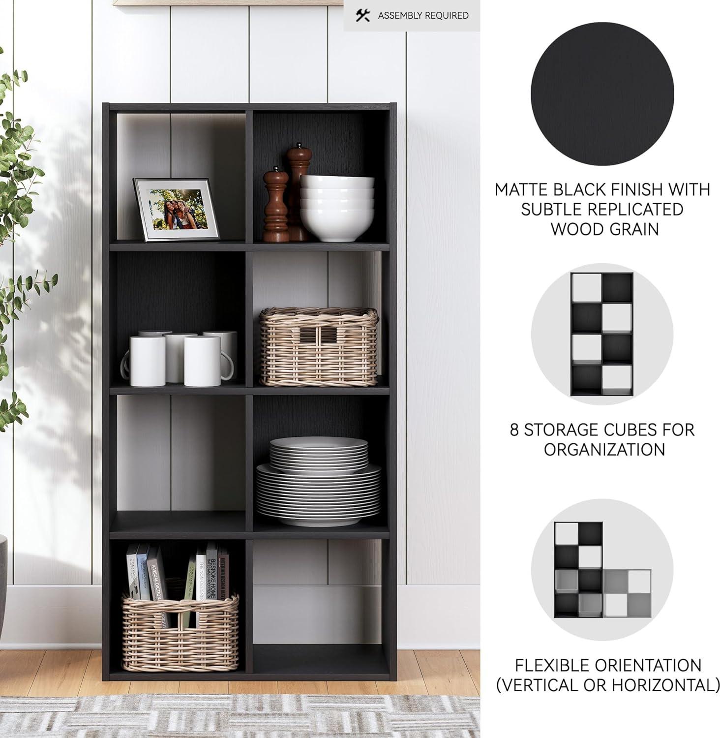 imageSignature Design by Ashley Langdrew 8 Cube Storage Organizer or Bookcase BlackBlack