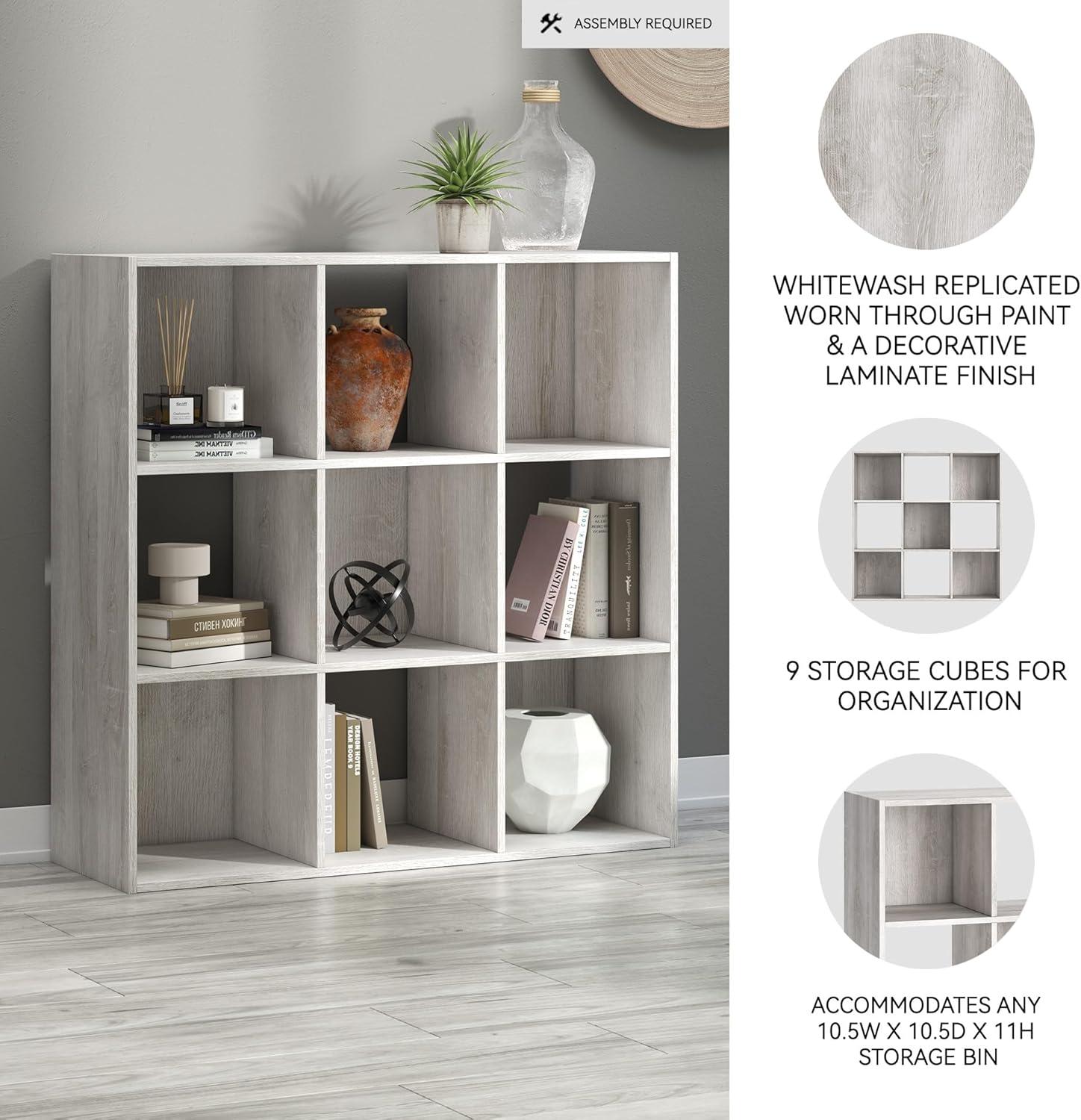 imageSignature Design by Ashley Langdrew 8 Cube Storage Organizer or Bookcase BlackWhitewash