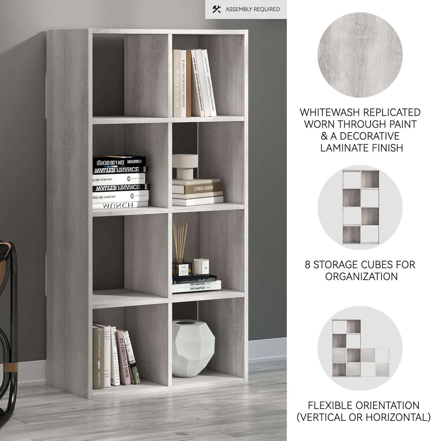 imageSignature Design by Ashley Langdrew 8 Cube Storage Organizer or Bookcase BlackWhitewash
