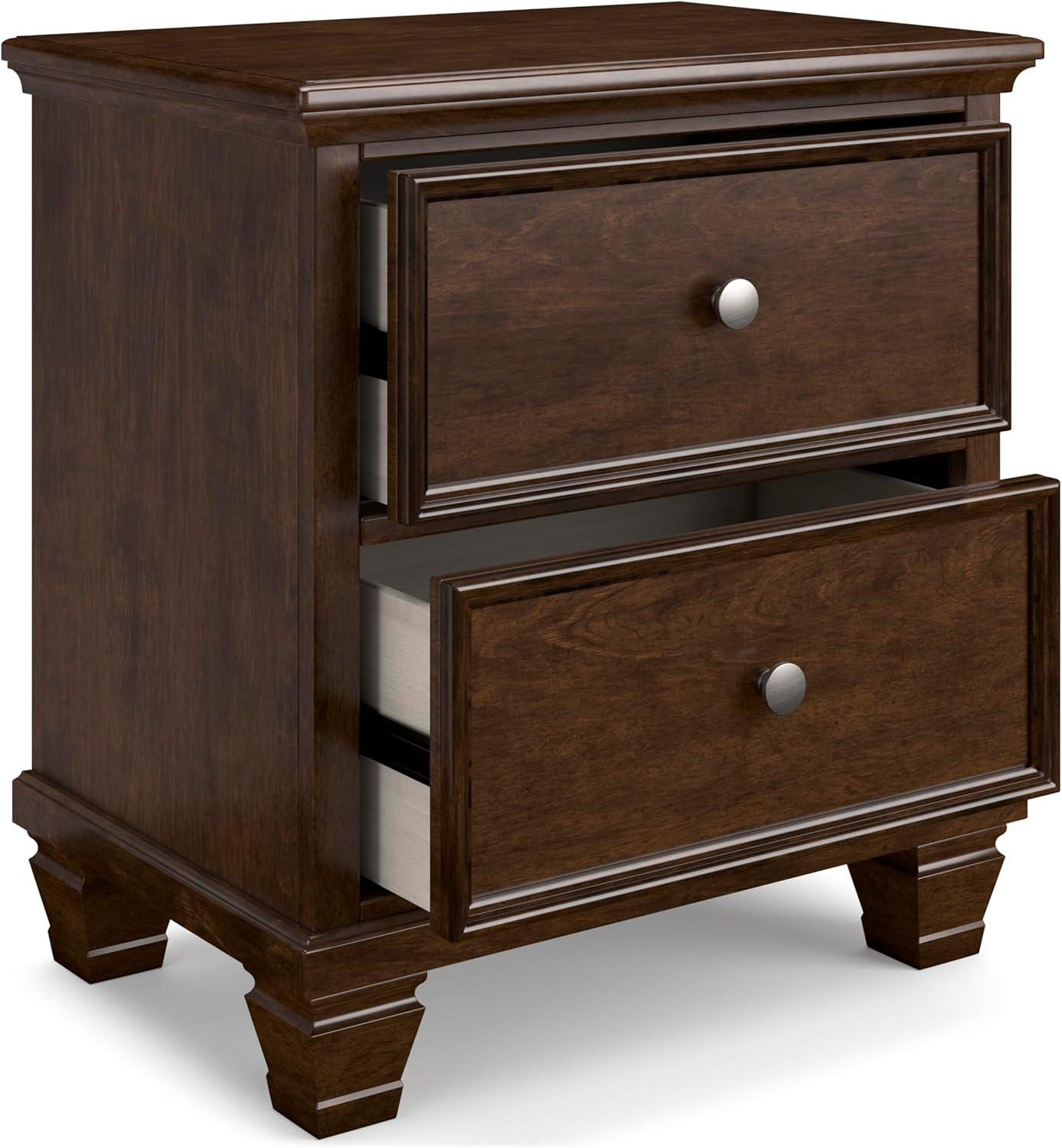 imageSignature Design by Ashley Lanolee Classic 2 Drawer Nightstand for Bedroom 2675quot Tall BlackDark Brown