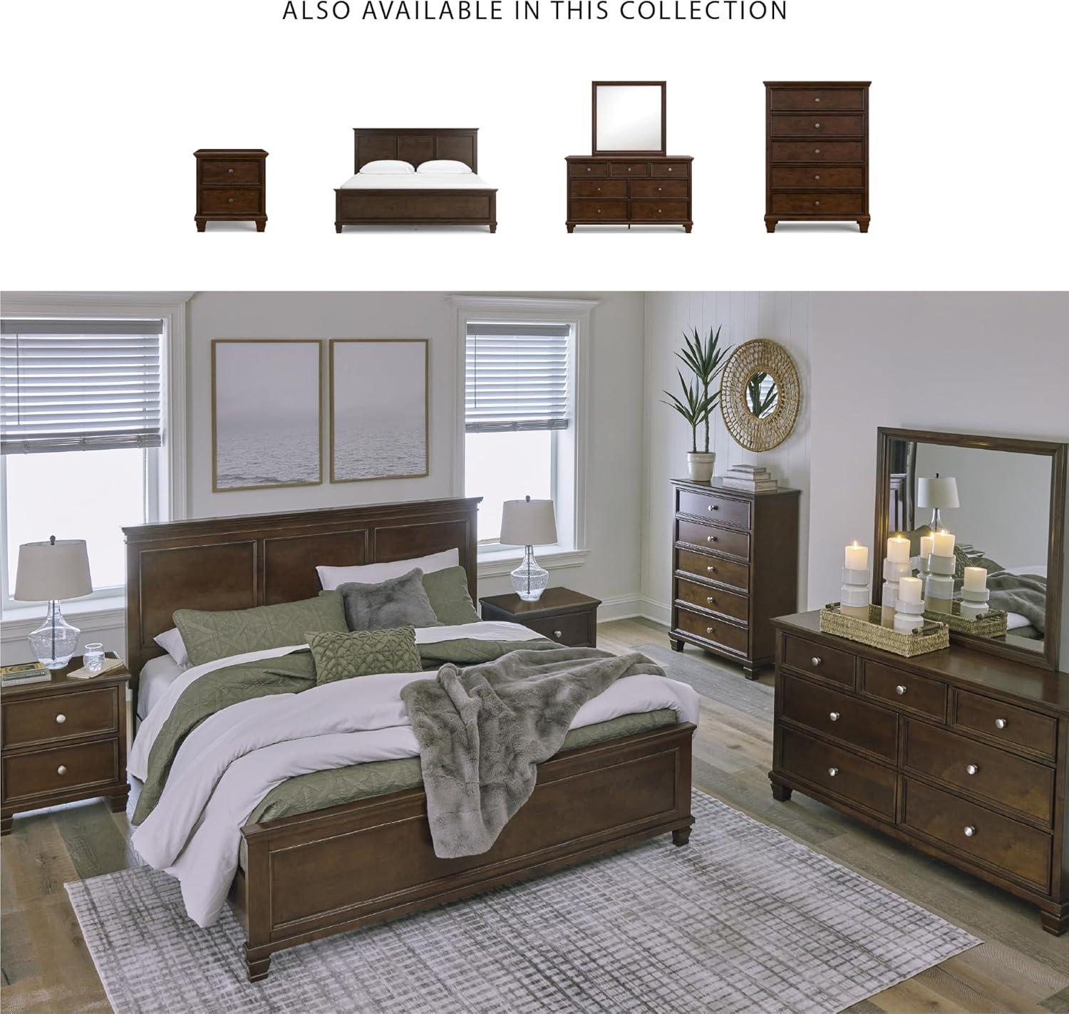 imageSignature Design by Ashley Lanolee Classic 2 Drawer Nightstand for Bedroom 2675quot Tall BlackDark Brown