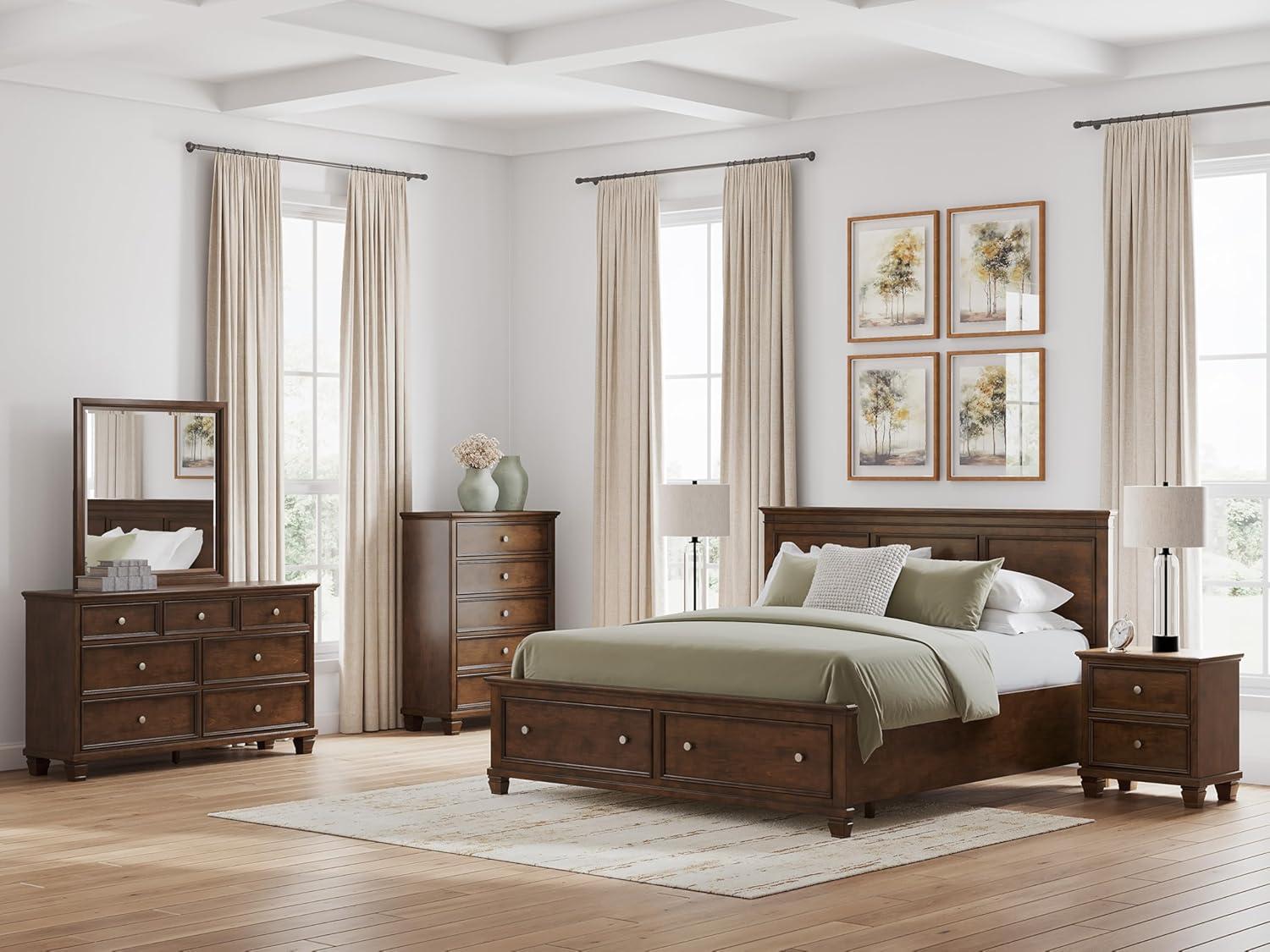 imageSignature Design by Ashley Lanolee Classic 2 Drawer Nightstand for Bedroom 2675quot Tall BlackDark Brown