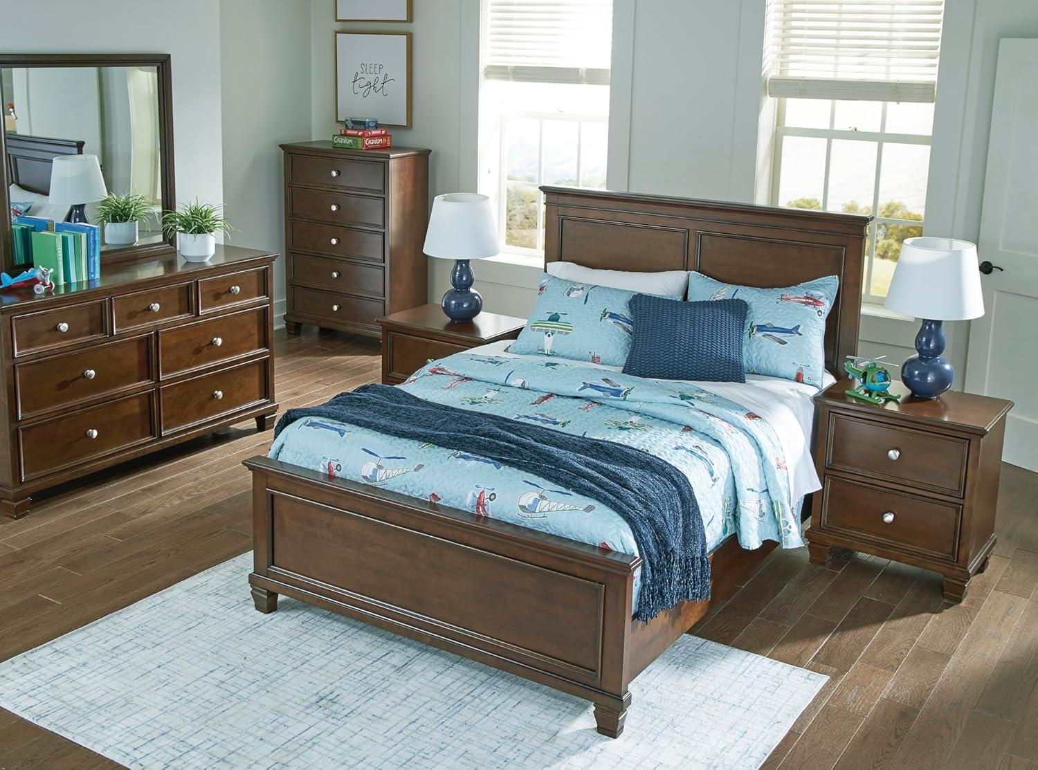 imageSignature Design by Ashley Lanolee Classic 2 Drawer Nightstand for Bedroom 2675quot Tall BlackDark Brown