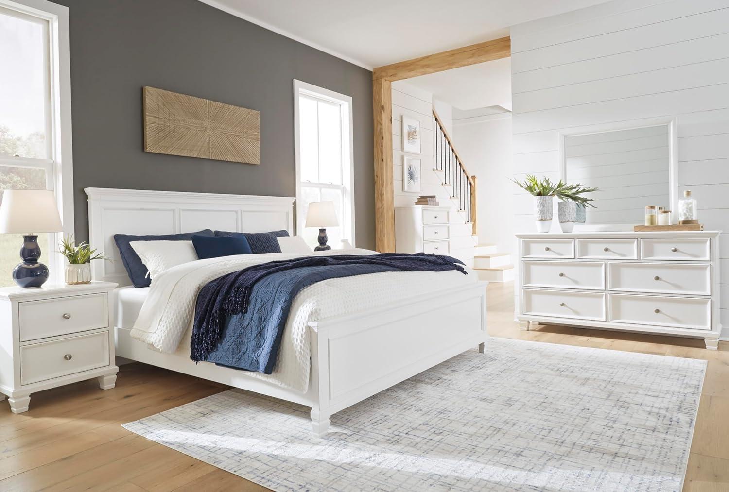 imageSignature Design by Ashley Lanolee Classic 2 Drawer Nightstand for Bedroom 2675quot Tall BlackWhite