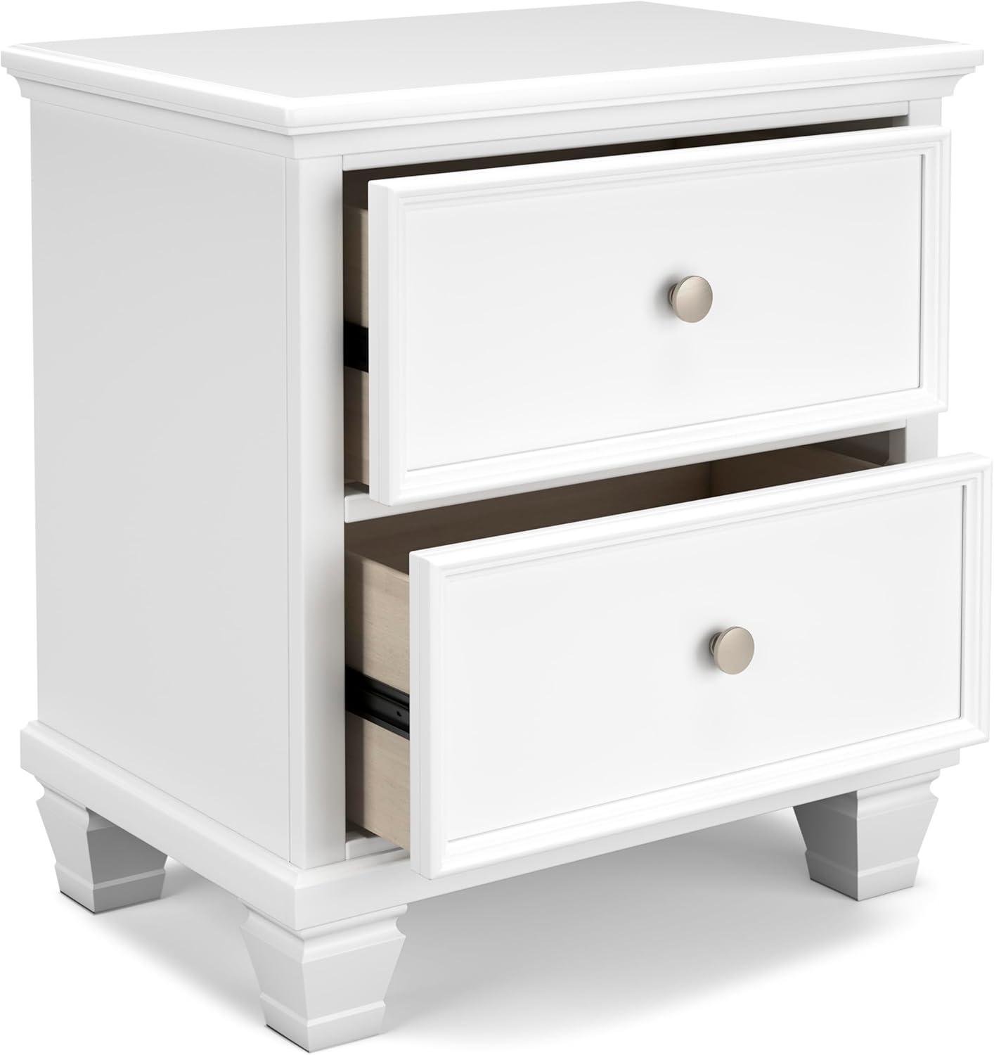 imageSignature Design by Ashley Lanolee Classic 2 Drawer Nightstand for Bedroom 2675quot Tall BlackWhite