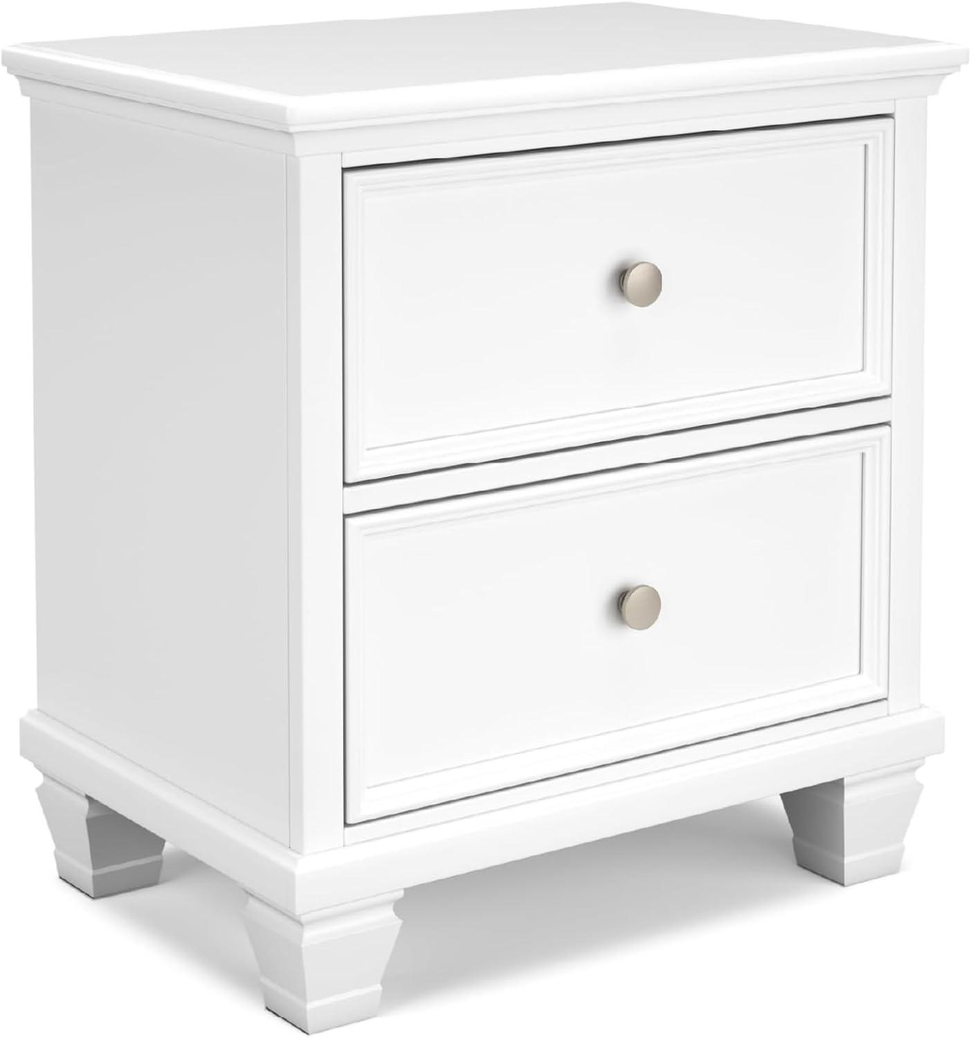 imageSignature Design by Ashley Lanolee Classic 2 Drawer Nightstand for Bedroom 2675quot Tall BlackWhite