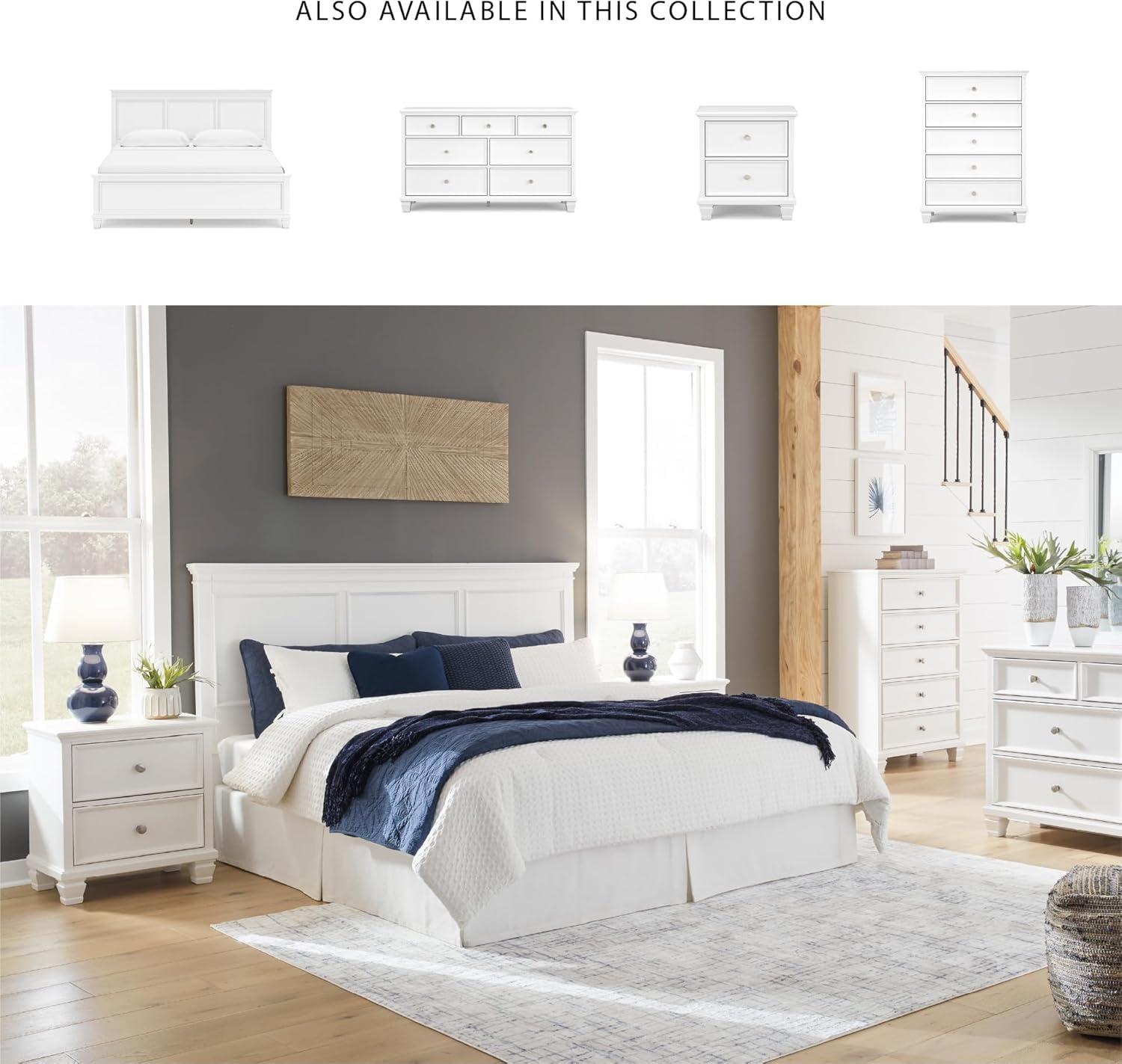 imageSignature Design by Ashley Lanolee Classic 2 Drawer Nightstand for Bedroom 2675quot Tall BlackWhite