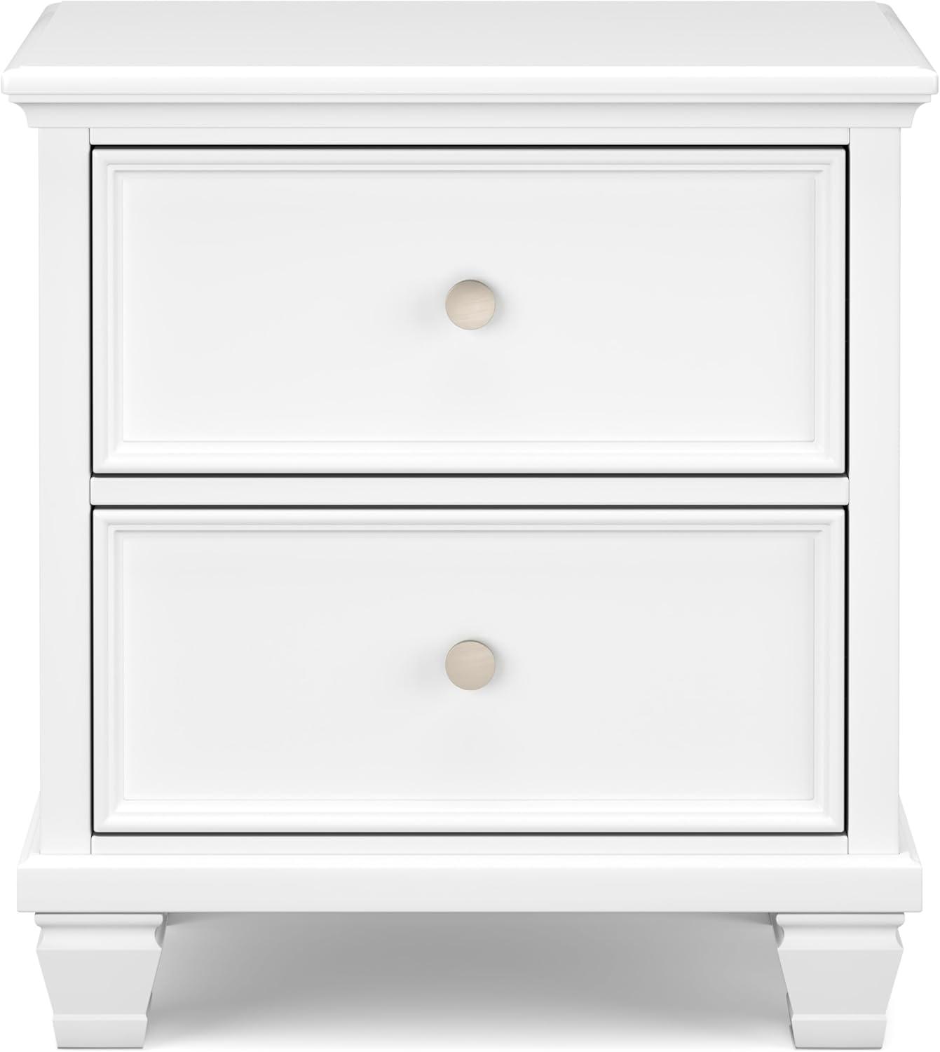 imageSignature Design by Ashley Lanolee Classic 2 Drawer Nightstand for Bedroom 2675quot Tall BlackWhite