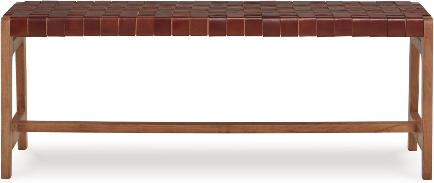 imageSignature Design by Ashley Lemmund Contemporary Upholstered Accent Bench Light Brown