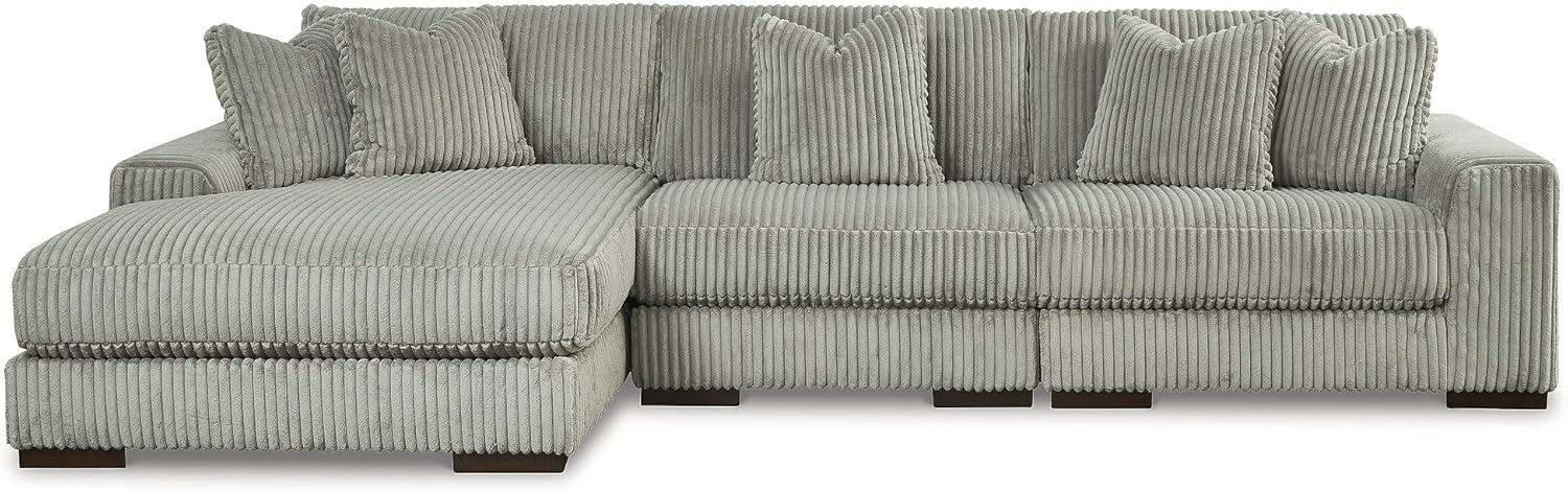 imageSignature Design by Ashley Lindyn Casual LeftArm Facing 2Piece Sectional with Chaise Reversible Cushions and 4 Throw Pillows GrayGrey