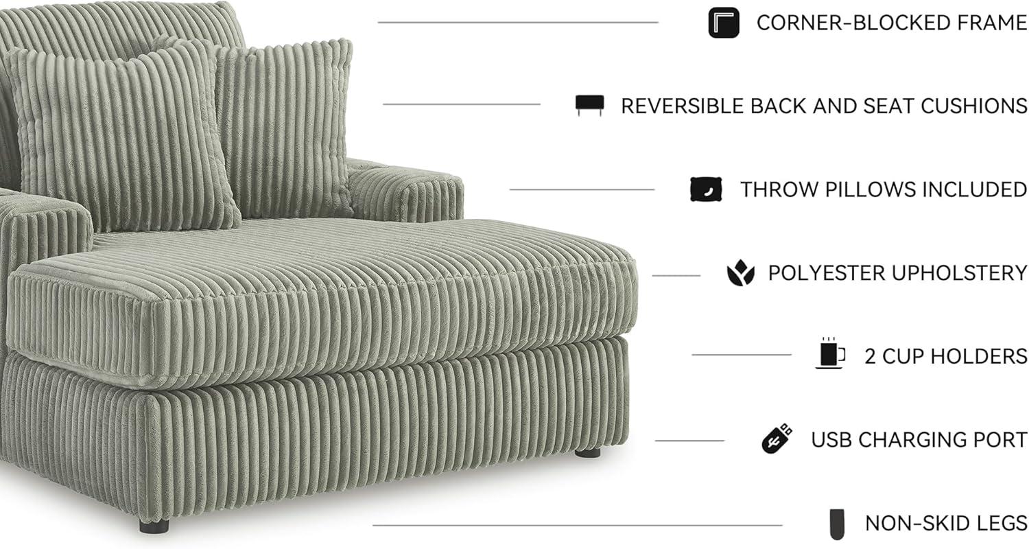 imageSignature Design by Ashley Lindyn Casual LeftArm Facing 2Piece Sectional with Chaise Reversible Cushions and 4 Throw Pillows GrayGrey