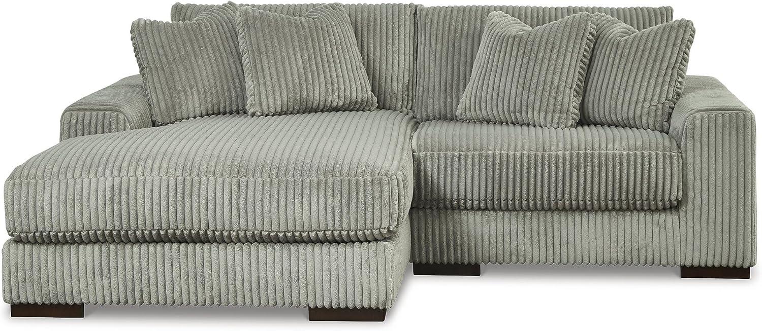 imageSignature Design by Ashley Lindyn Casual LeftArm Facing 2Piece Sectional with Chaise Reversible Cushions and 4 Throw Pillows GrayGrey