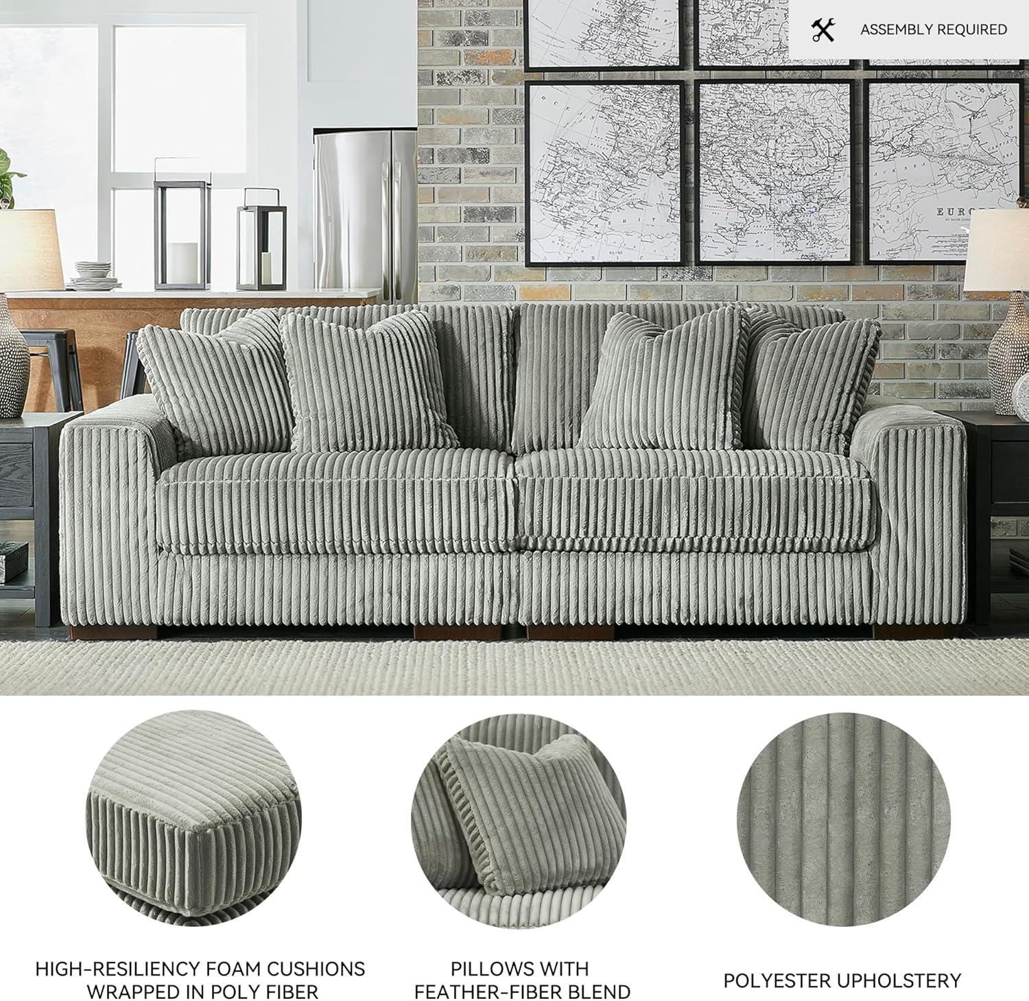 imageSignature Design by Ashley Lindyn Casual LeftArm Facing 2Piece Sectional with Chaise Reversible Cushions and 4 Throw Pillows GrayGrey