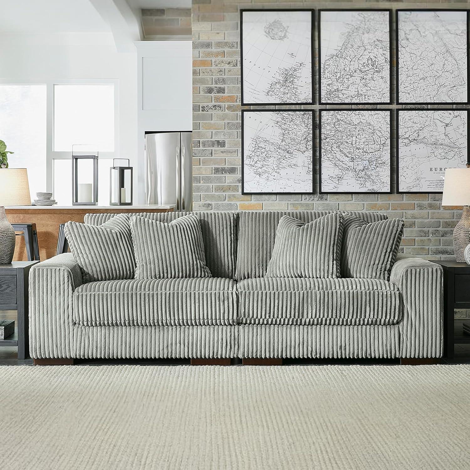 imageSignature Design by Ashley Lindyn Casual LeftArm Facing 2Piece Sectional with Chaise Reversible Cushions and 4 Throw Pillows GrayGrey