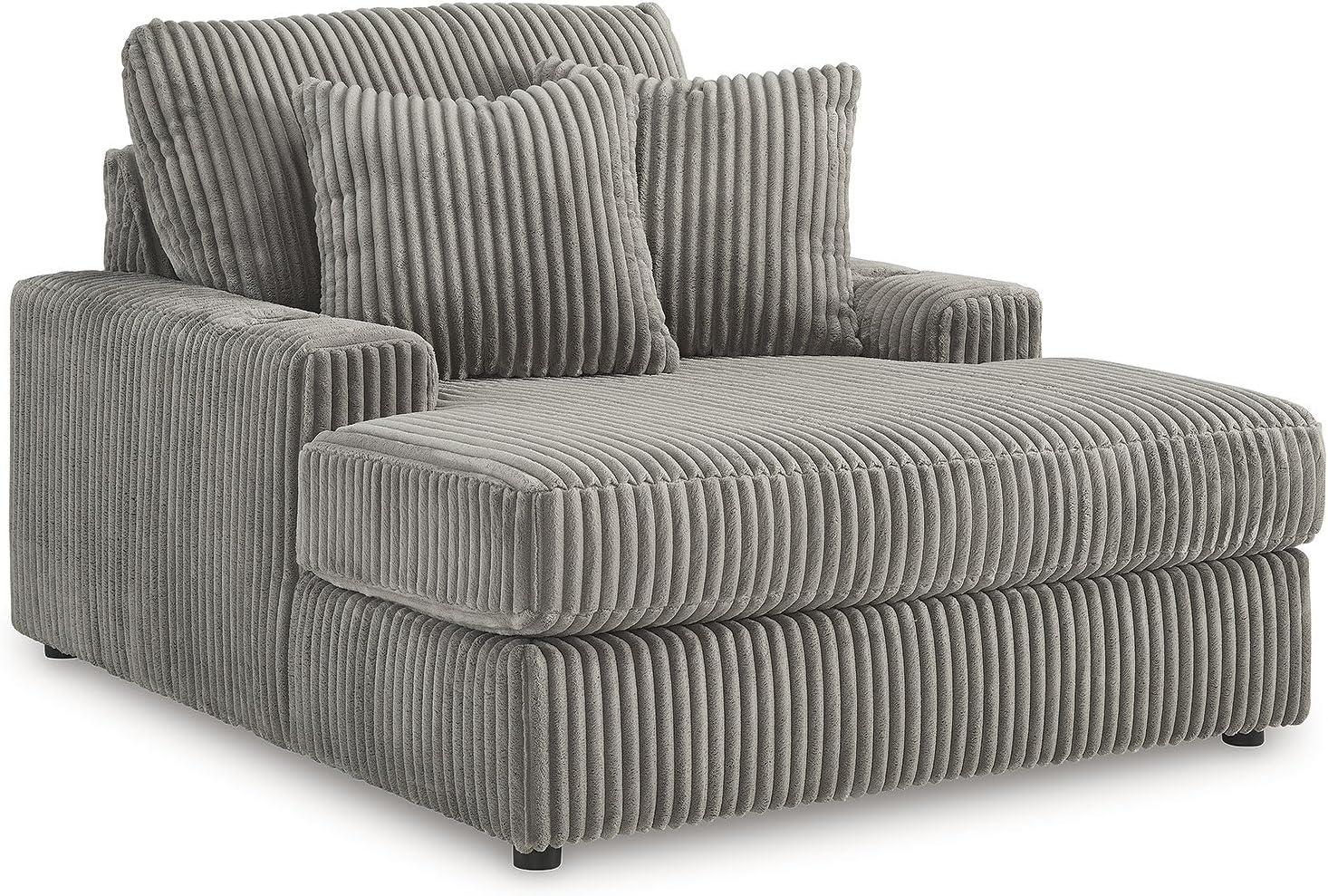 imageSignature Design by Ashley Lindyn Casual LeftArm Facing 2Piece Sectional with Chaise Reversible Cushions and 4 Throw Pillows GrayGrey