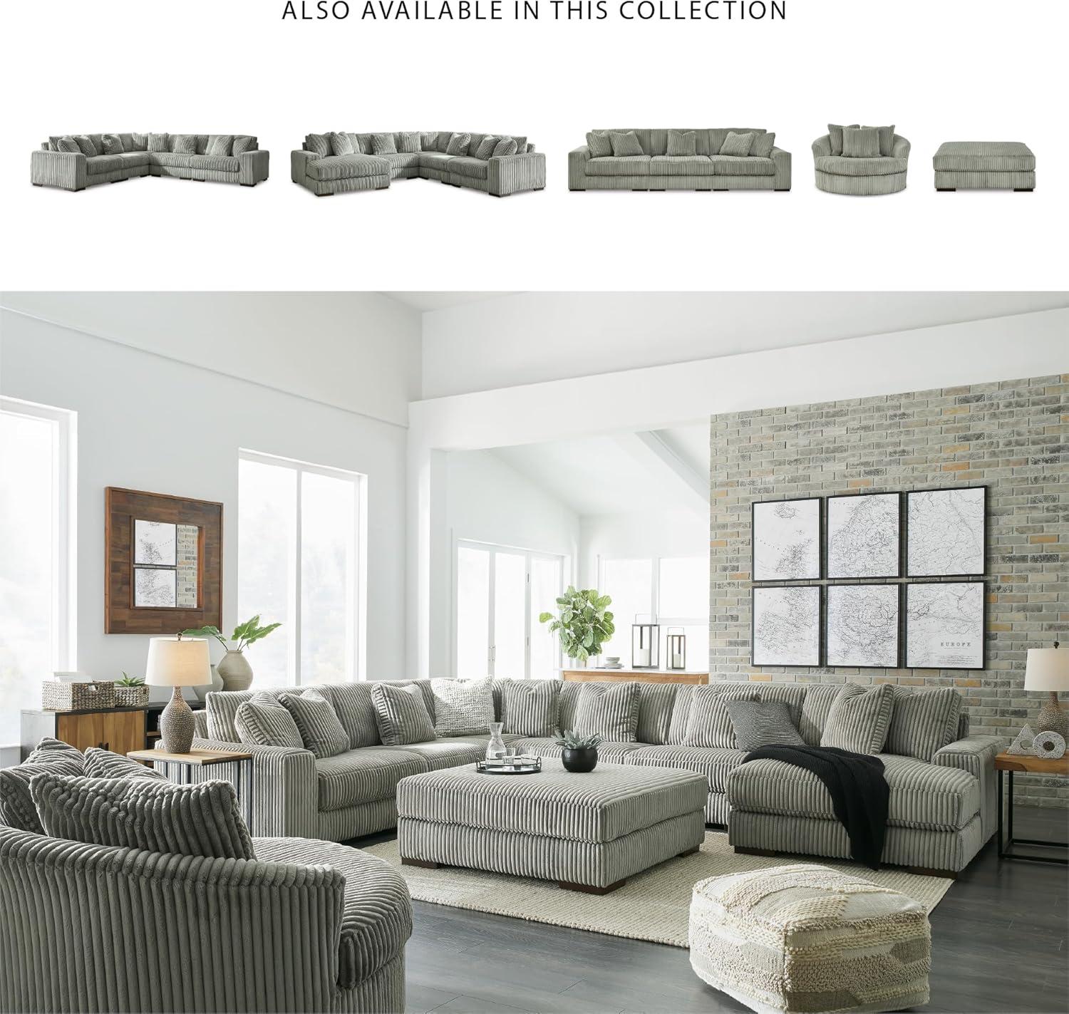 imageSignature Design by Ashley Lindyn Casual LeftArm Facing 2Piece Sectional with Chaise Reversible Cushions and 4 Throw Pillows GrayGrey