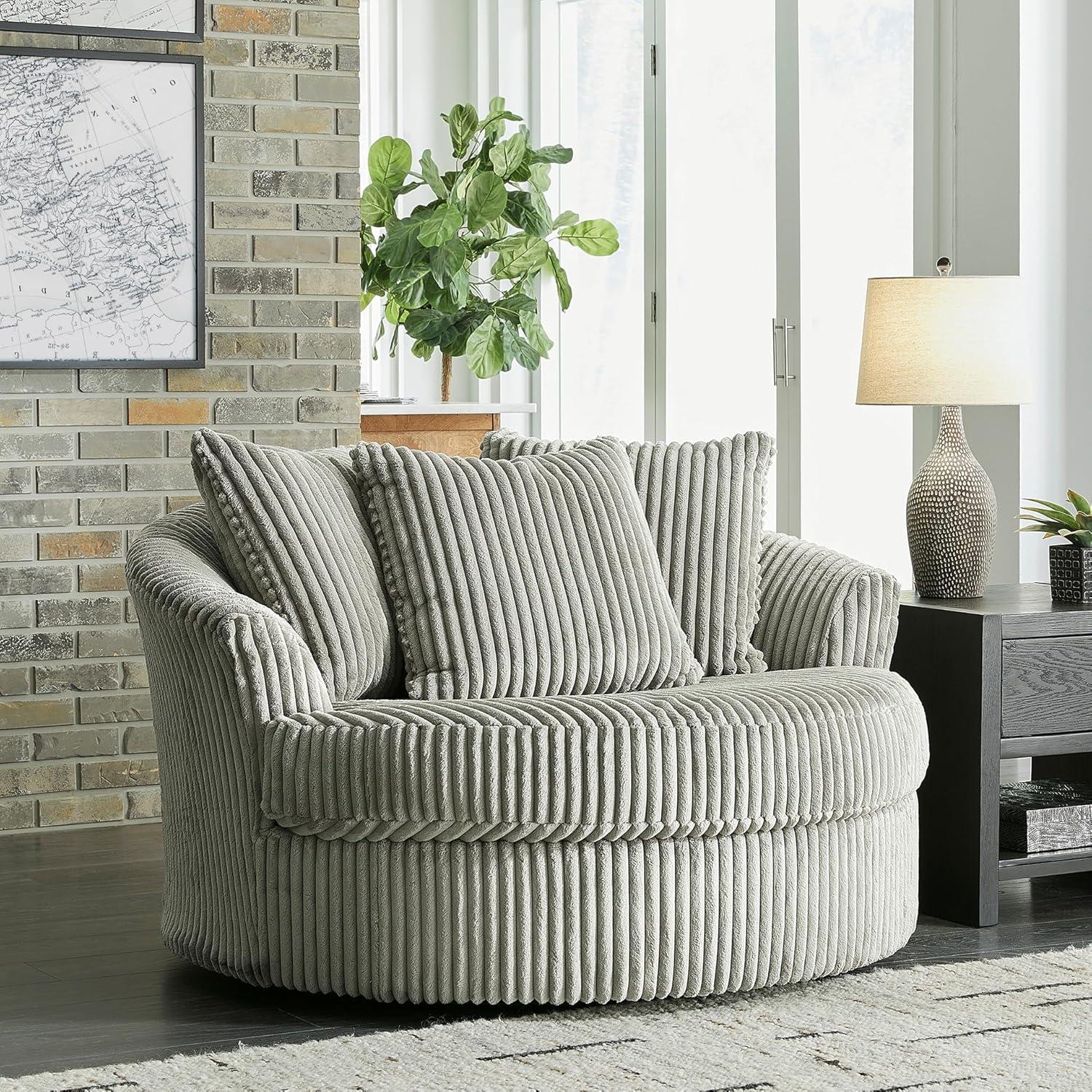 imageSignature Design by Ashley Lindyn Casual LeftArm Facing 2Piece Sectional with Chaise Reversible Cushions and 4 Throw Pillows GrayGrey