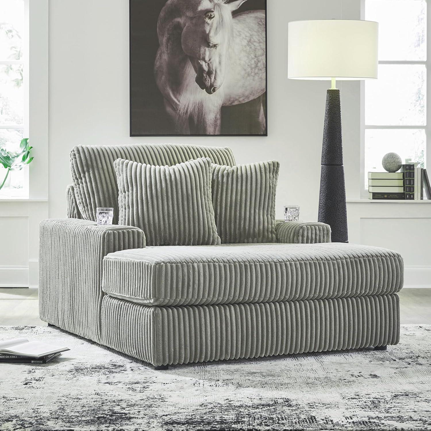 imageSignature Design by Ashley Lindyn Casual LeftArm Facing 2Piece Sectional with Chaise Reversible Cushions and 4 Throw Pillows GrayGrey