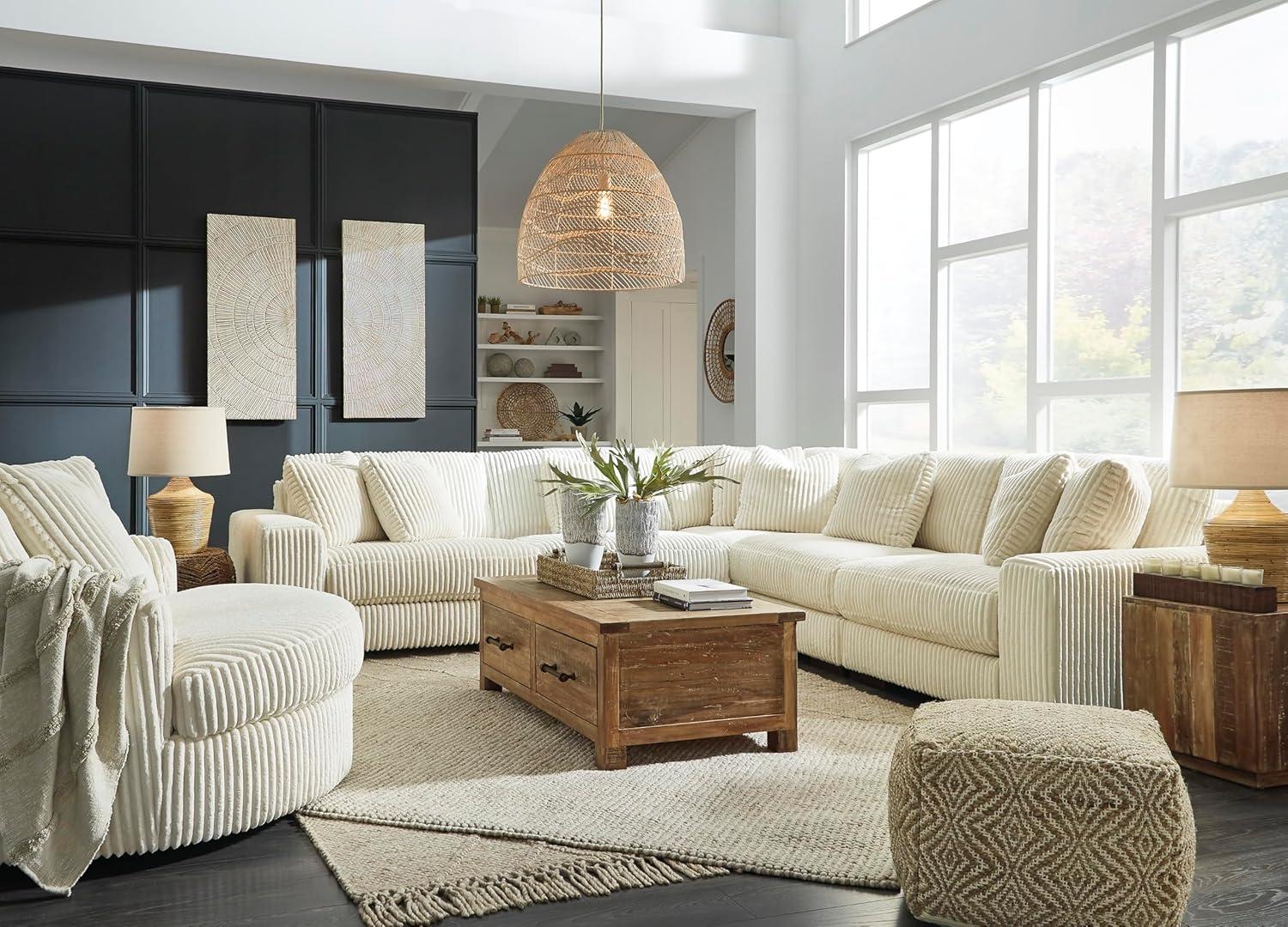 imageSignature Design by Ashley Lindyn Casual LeftArm Facing 2Piece Sectional with Chaise Reversible Cushions and 4 Throw Pillows GrayWhite