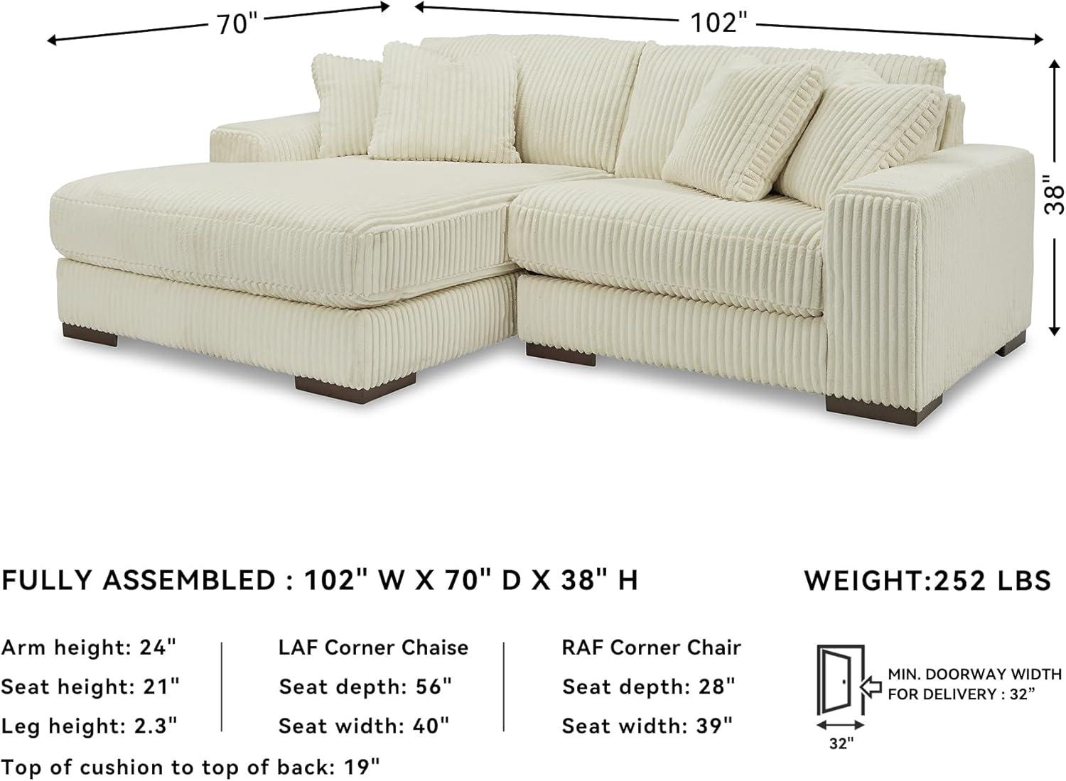 imageSignature Design by Ashley Lindyn Casual LeftArm Facing 2Piece Sectional with Chaise Reversible Cushions and 4 Throw Pillows GrayWhite