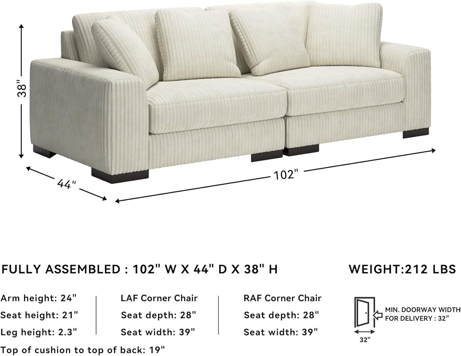 imageSignature Design by Ashley Lindyn Casual LeftArm Facing 2Piece Sectional with Chaise Reversible Cushions and 4 Throw Pillows GrayWhite