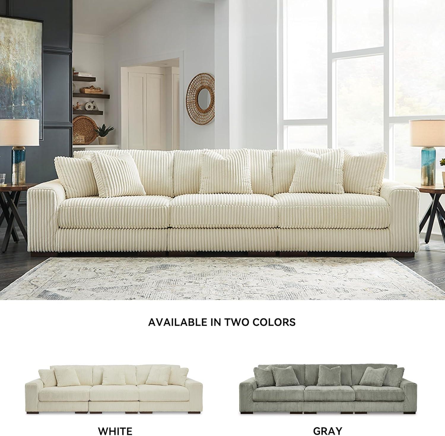 imageSignature Design by Ashley Lindyn Casual LeftArm Facing 2Piece Sectional with Chaise Reversible Cushions and 4 Throw Pillows GrayWhite