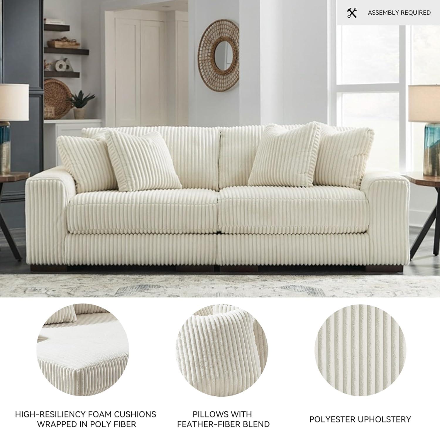 imageSignature Design by Ashley Lindyn Casual LeftArm Facing 2Piece Sectional with Chaise Reversible Cushions and 4 Throw Pillows GrayWhite