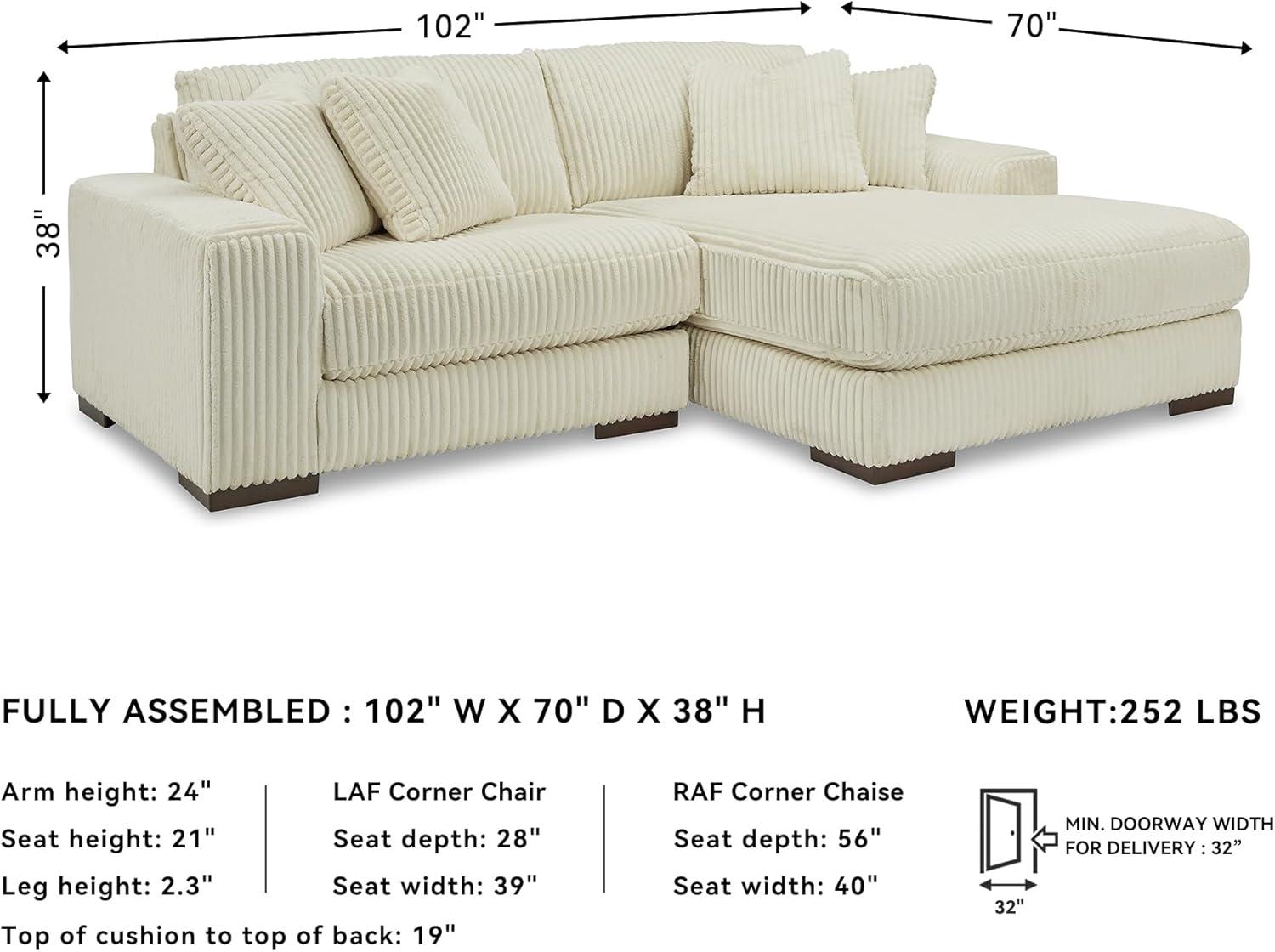 imageSignature Design by Ashley Lindyn Casual LeftArm Facing 2Piece Sectional with Chaise Reversible Cushions and 4 Throw Pillows GrayWhite