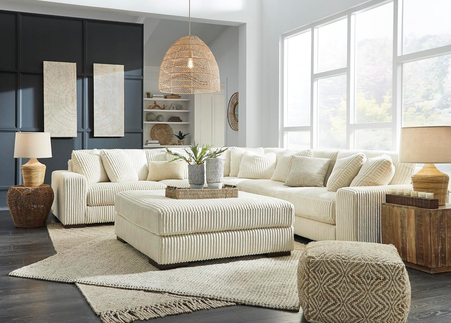 imageSignature Design by Ashley Lindyn Casual LeftArm Facing 2Piece Sectional with Chaise Reversible Cushions and 4 Throw Pillows GrayWhite