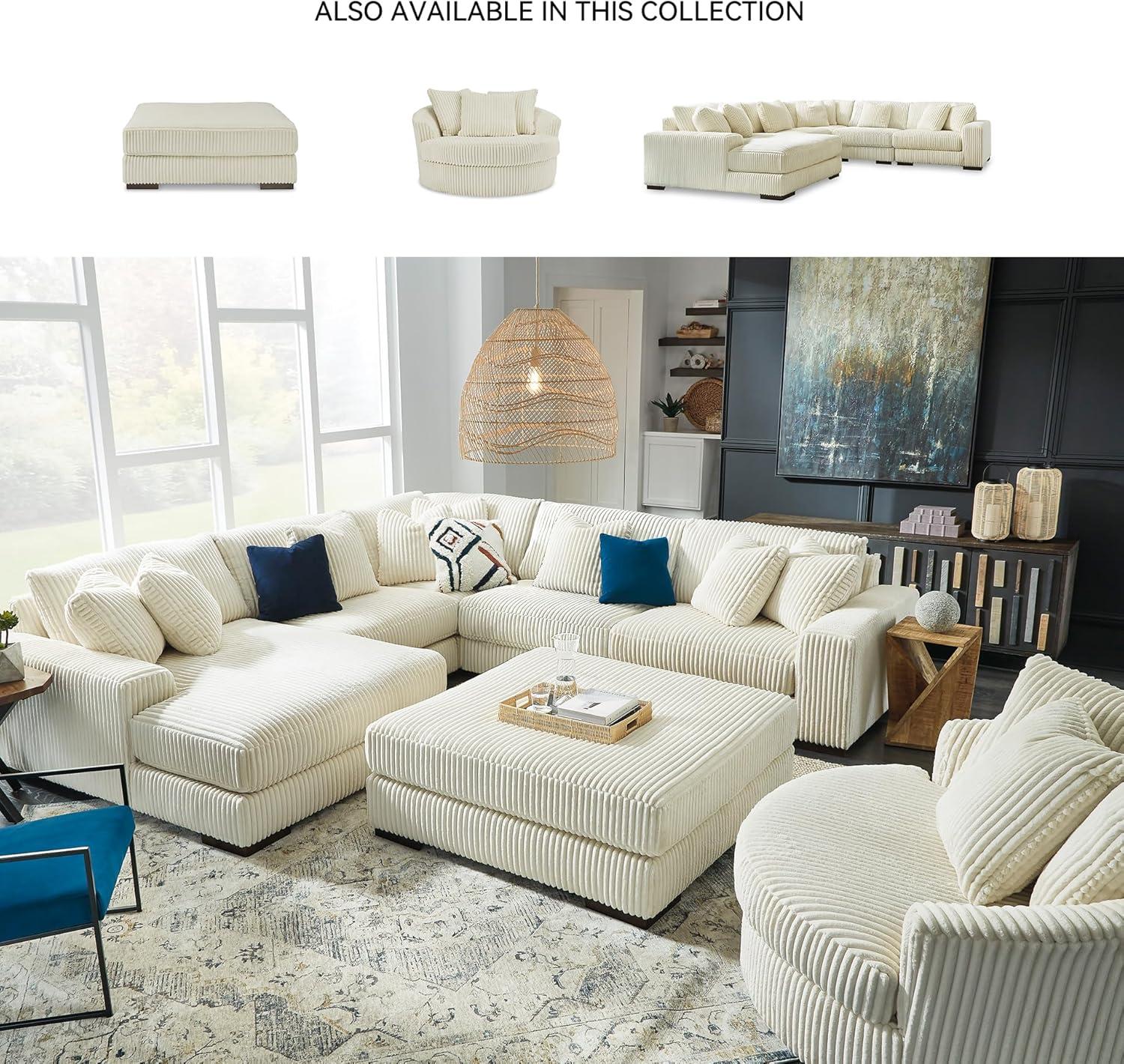 imageSignature Design by Ashley Lindyn Casual LeftArm Facing 2Piece Sectional with Chaise Reversible Cushions and 4 Throw Pillows GrayWhite