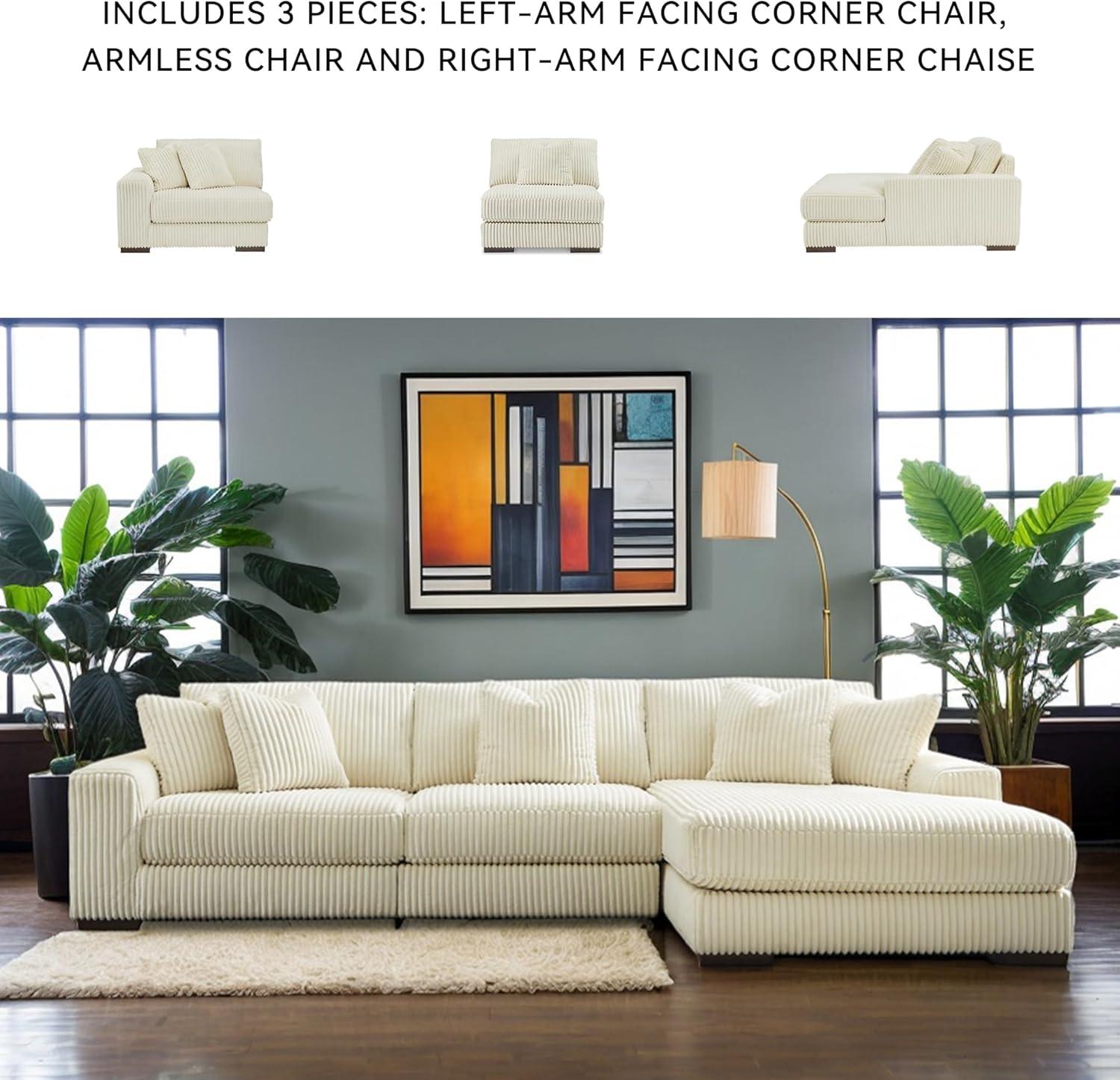 imageSignature Design by Ashley Lindyn Casual LeftArm Facing 2Piece Sectional with Chaise Reversible Cushions and 4 Throw Pillows GrayWhite