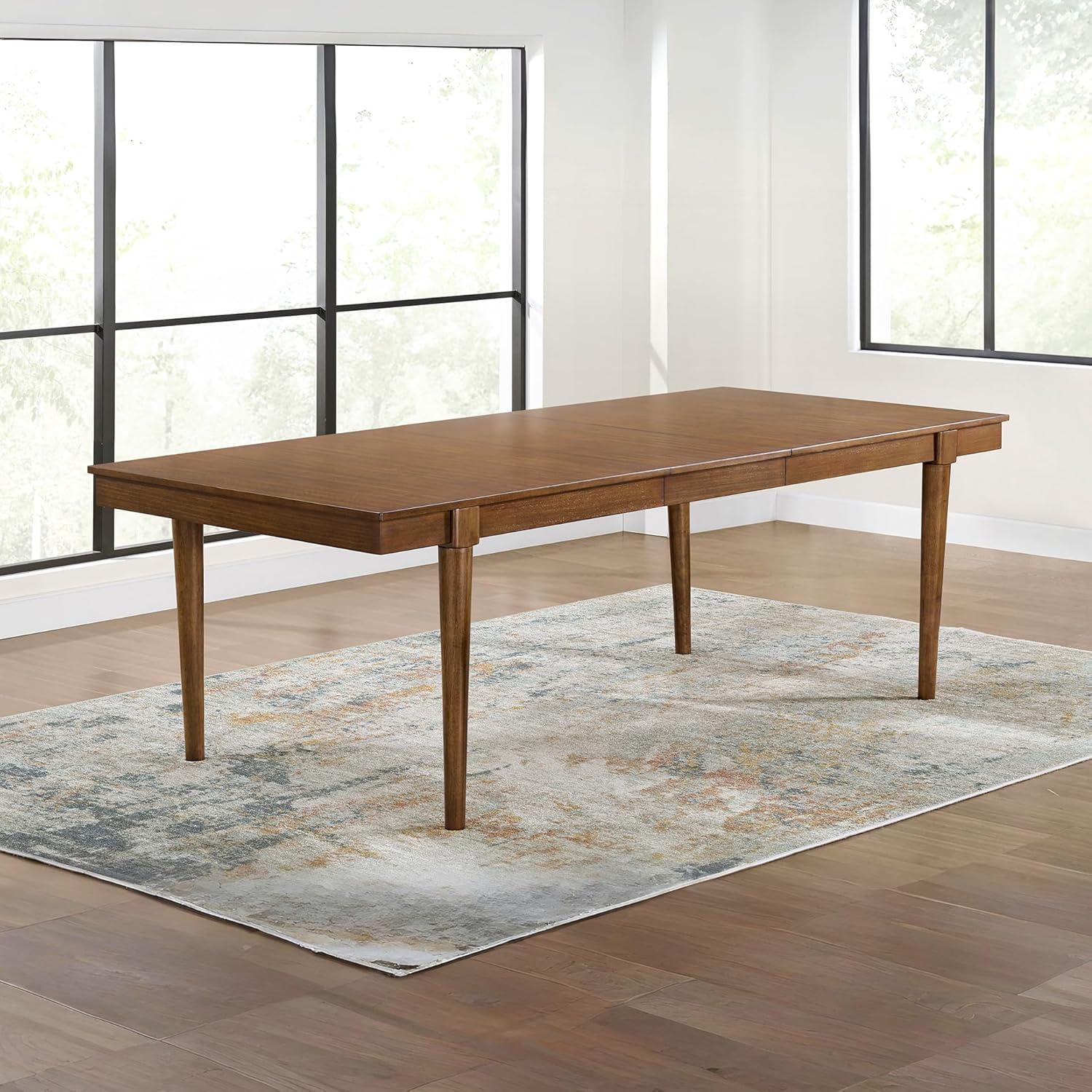 imageSignature Design by Ashley Lyncott MidCentury Dining Extension Table with Removable Center Leaf Dark Brown