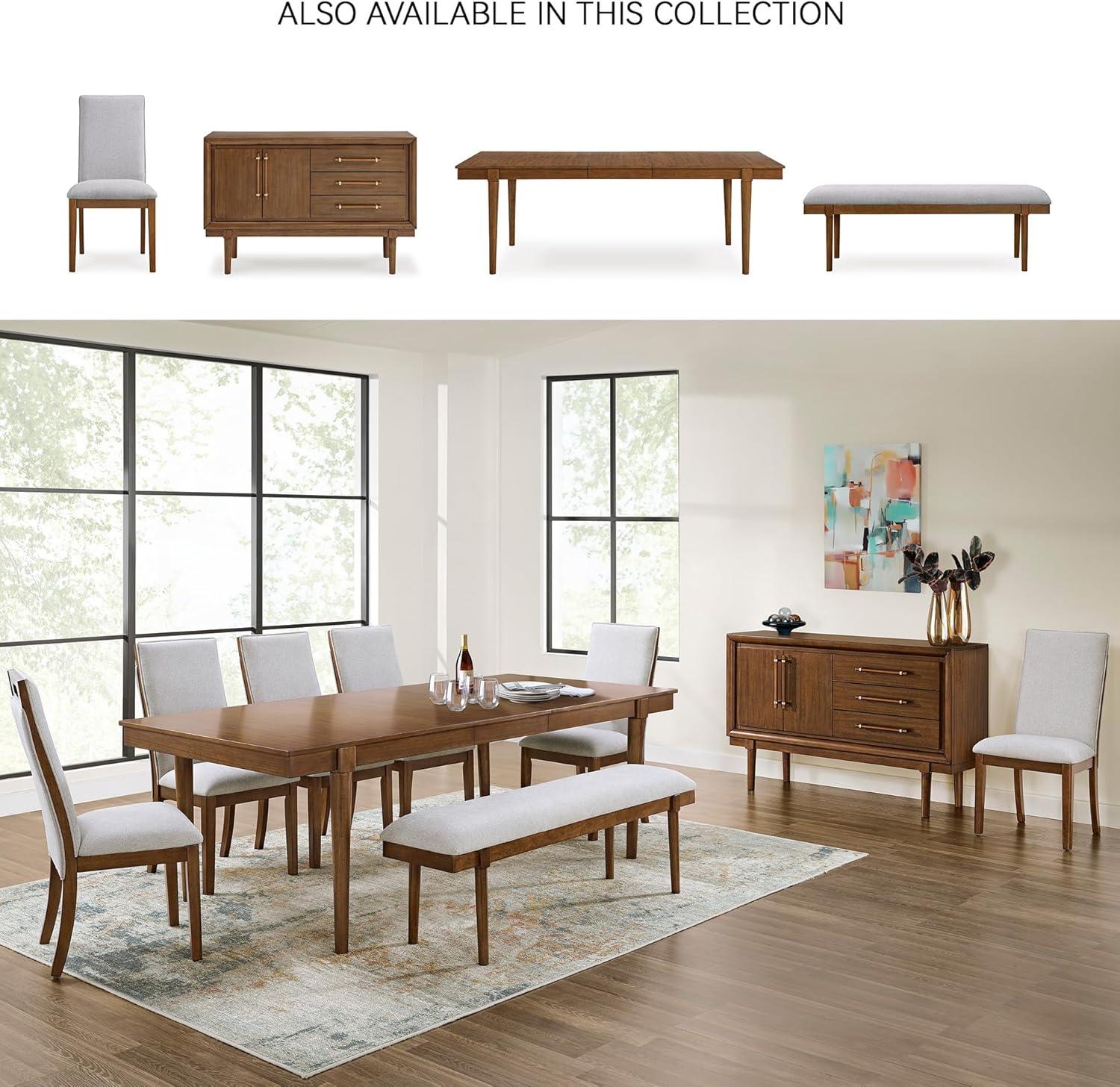imageSignature Design by Ashley Lyncott MidCentury Dining Extension Table with Removable Center Leaf Dark Brown