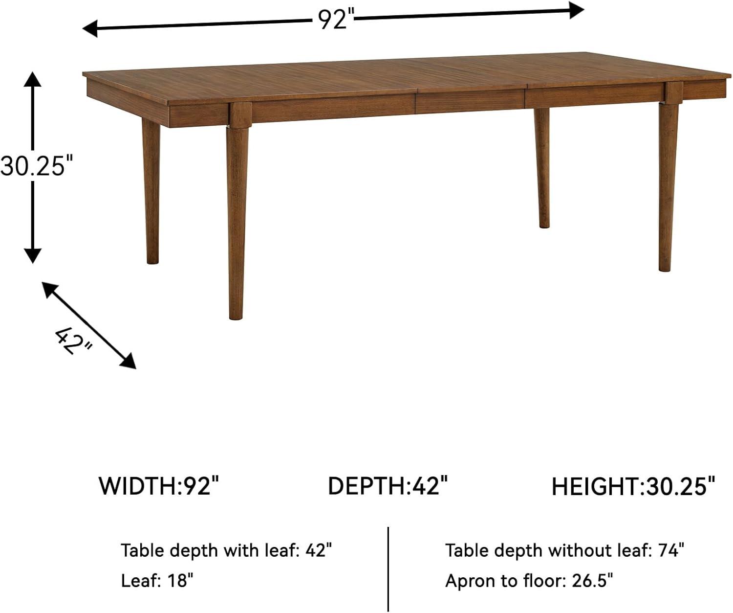 imageSignature Design by Ashley Lyncott MidCentury Dining Extension Table with Removable Center Leaf Dark Brown