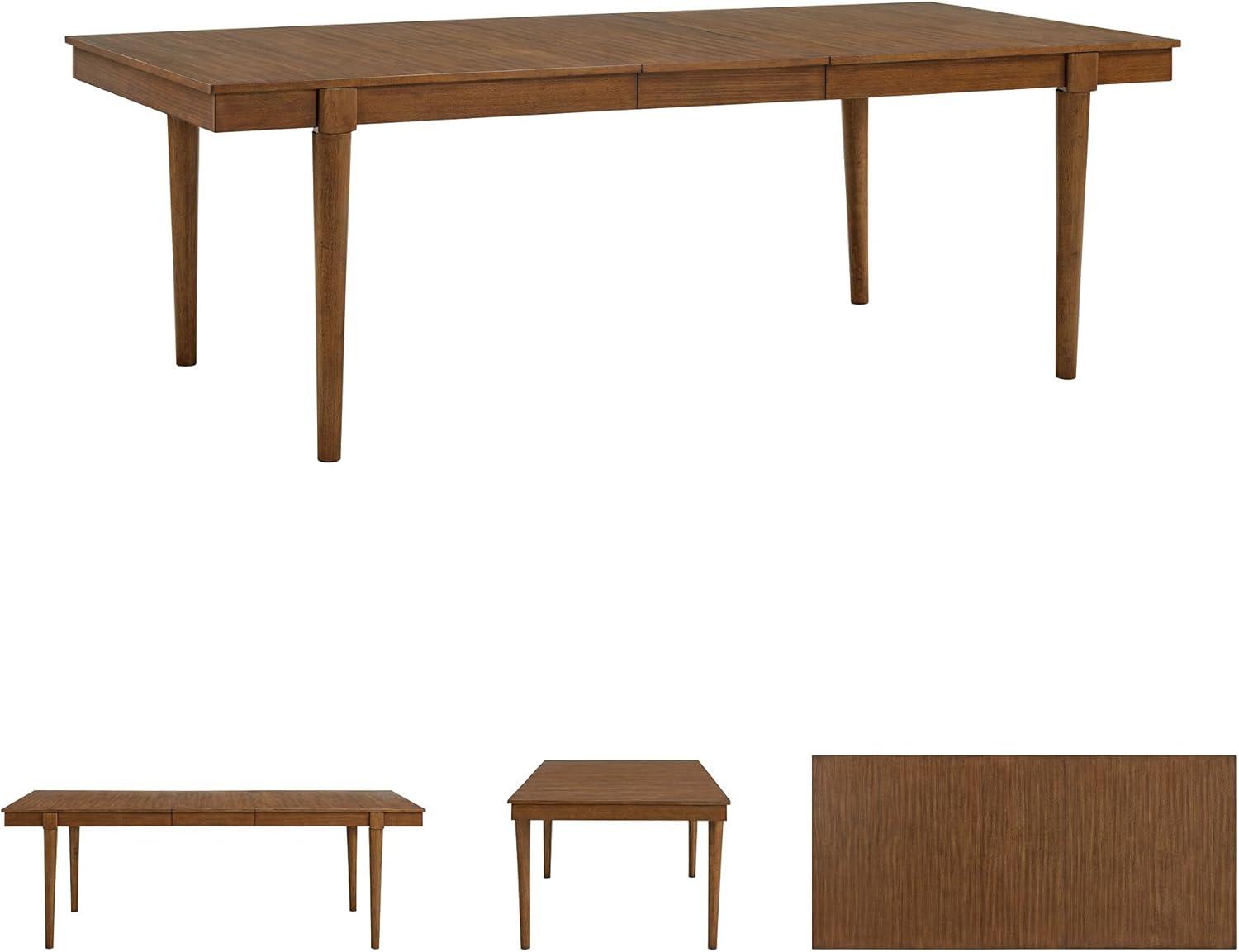 imageSignature Design by Ashley Lyncott MidCentury Dining Extension Table with Removable Center Leaf Dark Brown