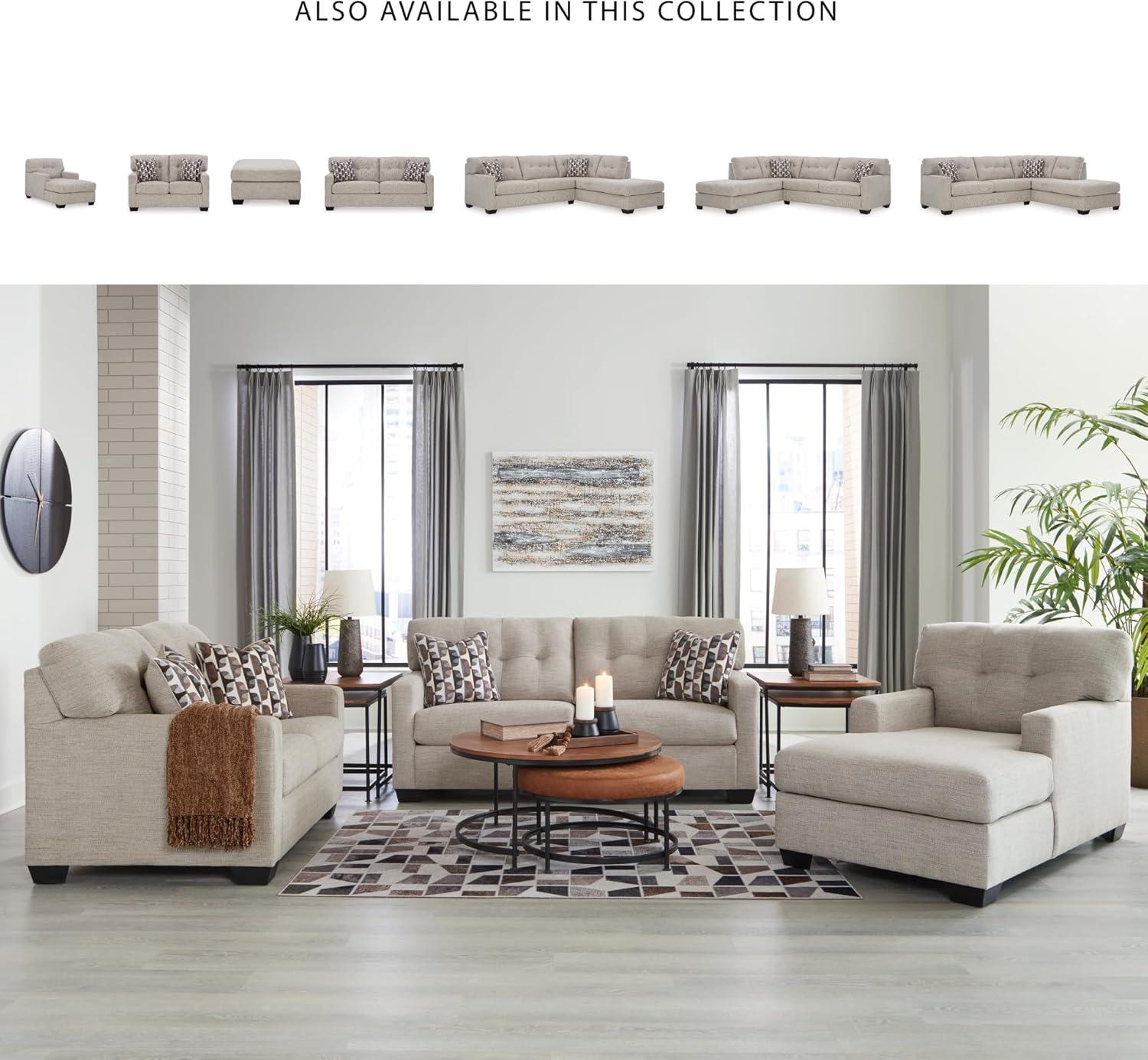 imageSignature Design by Ashley Mahoney Contemporary 2in1 Tufted Sofa Sleeper with Folding Gel Memory Foam Mattress Full Dark BrownBeige