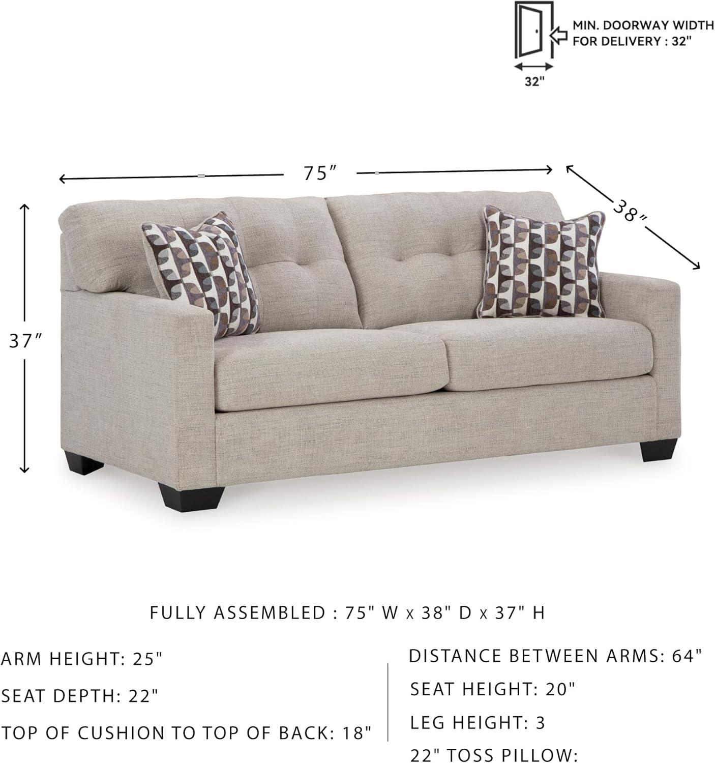 imageSignature Design by Ashley Mahoney Contemporary 2in1 Tufted Sofa Sleeper with Folding Gel Memory Foam Mattress Full Dark BrownBeige