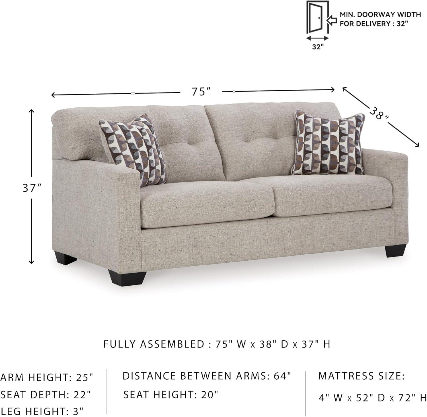 imageSignature Design by Ashley Mahoney Contemporary 2in1 Tufted Sofa Sleeper with Folding Gel Memory Foam Mattress Full Dark BrownBeige