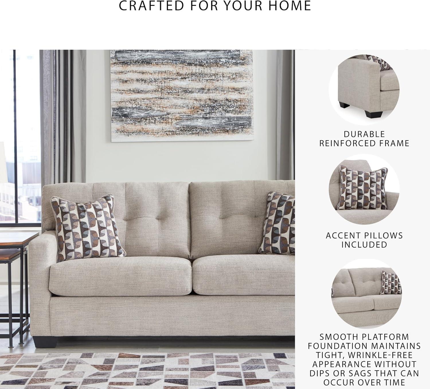 imageSignature Design by Ashley Mahoney Contemporary 2in1 Tufted Sofa Sleeper with Folding Gel Memory Foam Mattress Full Dark BrownBeige